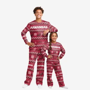Arkansas Razorbacks Youth Ugly Pattern Family Holiday Pajamas