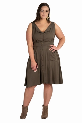 Sheet Dress in Olive Green Effortless Layering Happy Glow