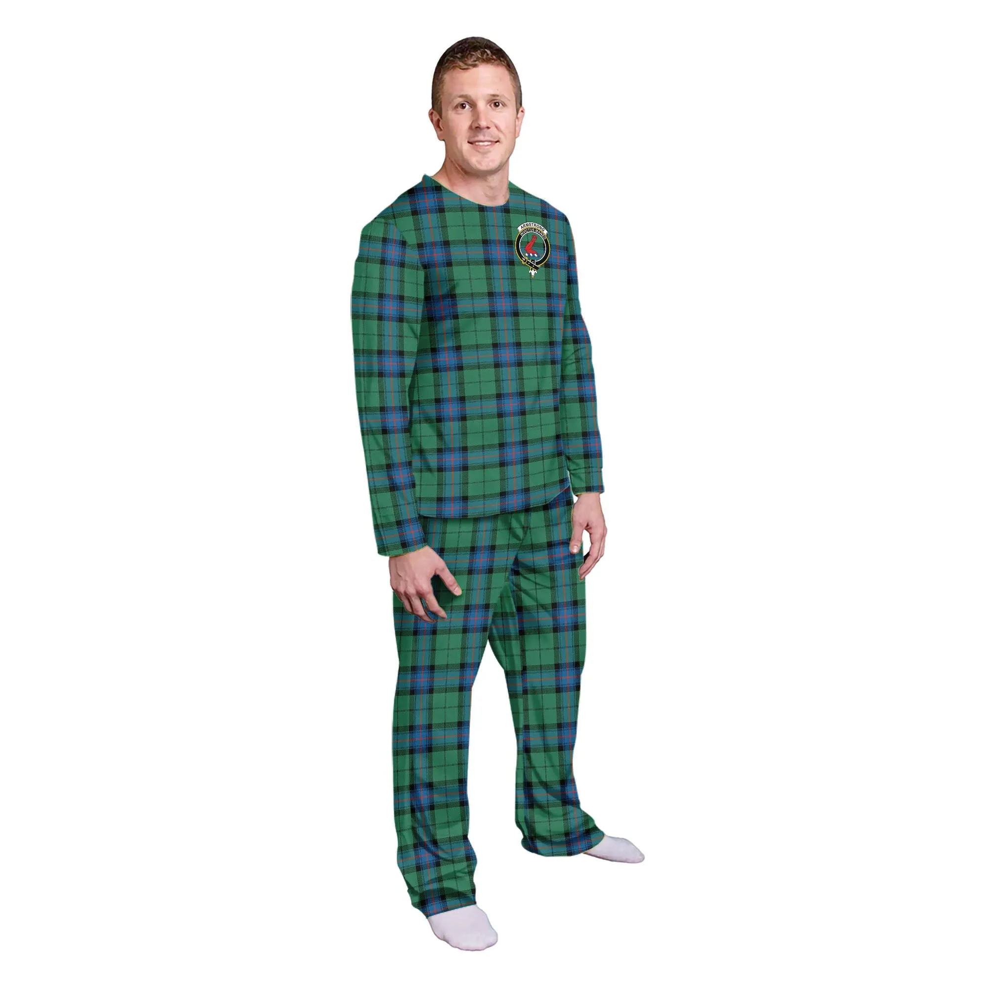 Armstrong Ancient Tartan Pajamas Family Set with Family Crest