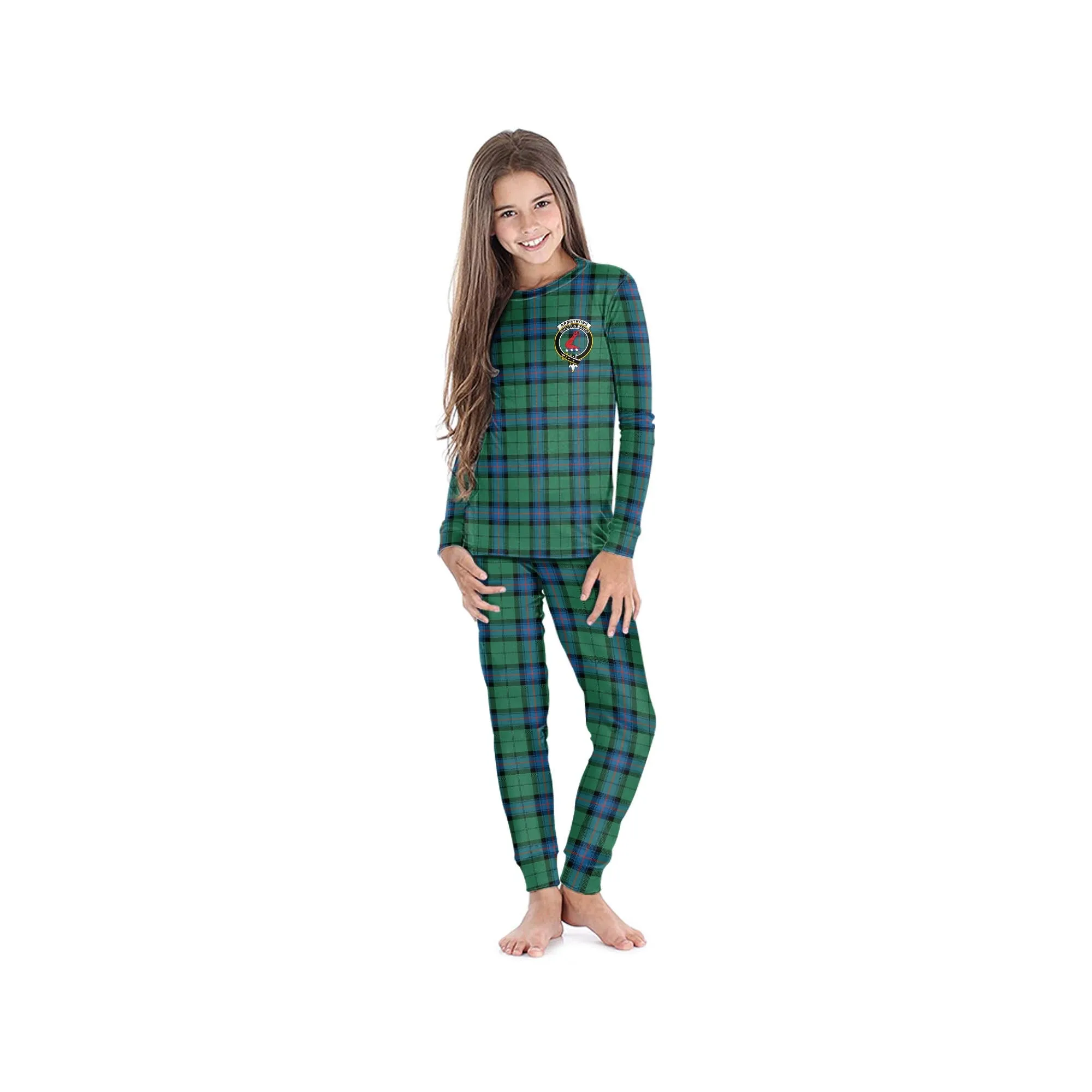Armstrong Ancient Tartan Pajamas Family Set with Family Crest