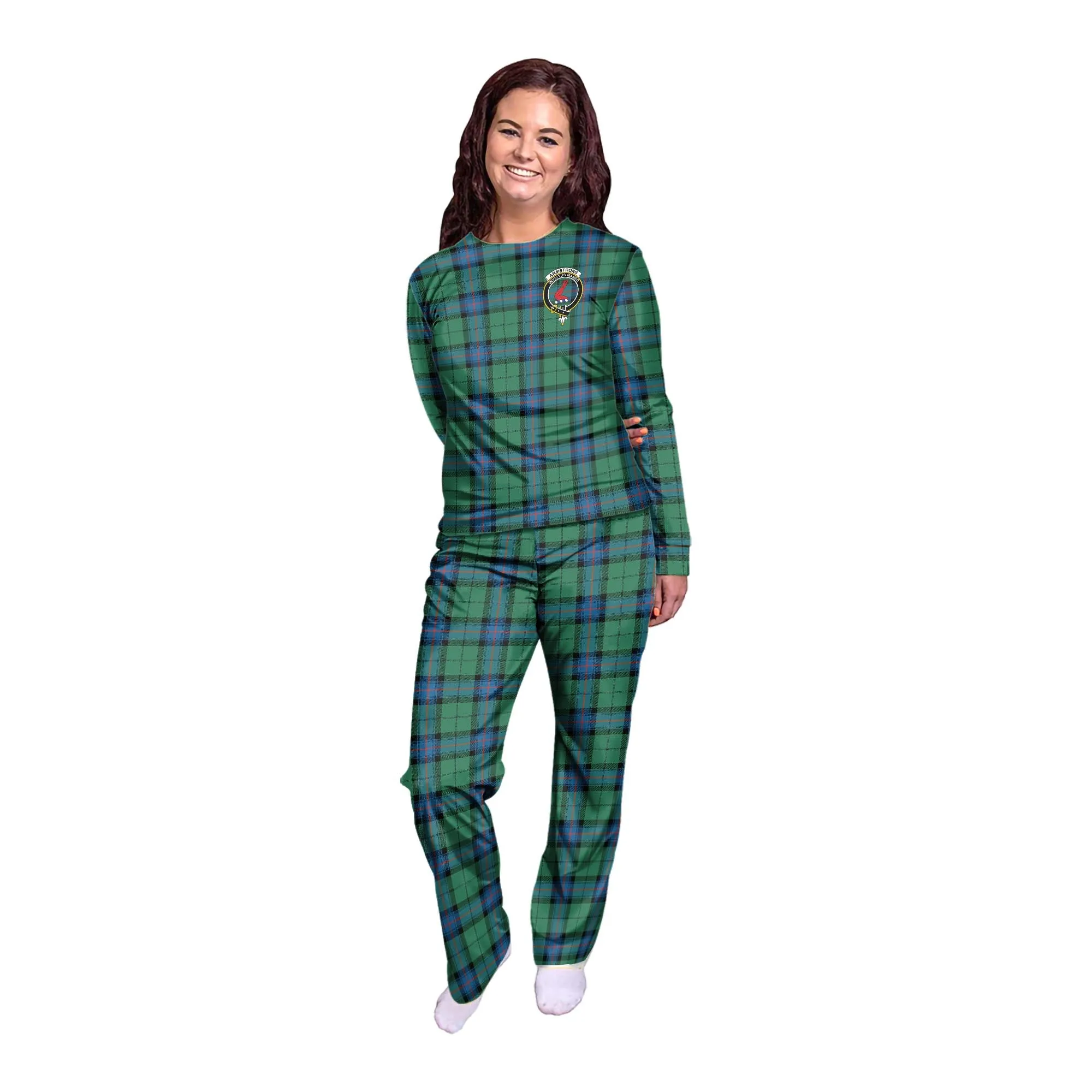 Armstrong Ancient Tartan Pajamas Family Set with Family Crest