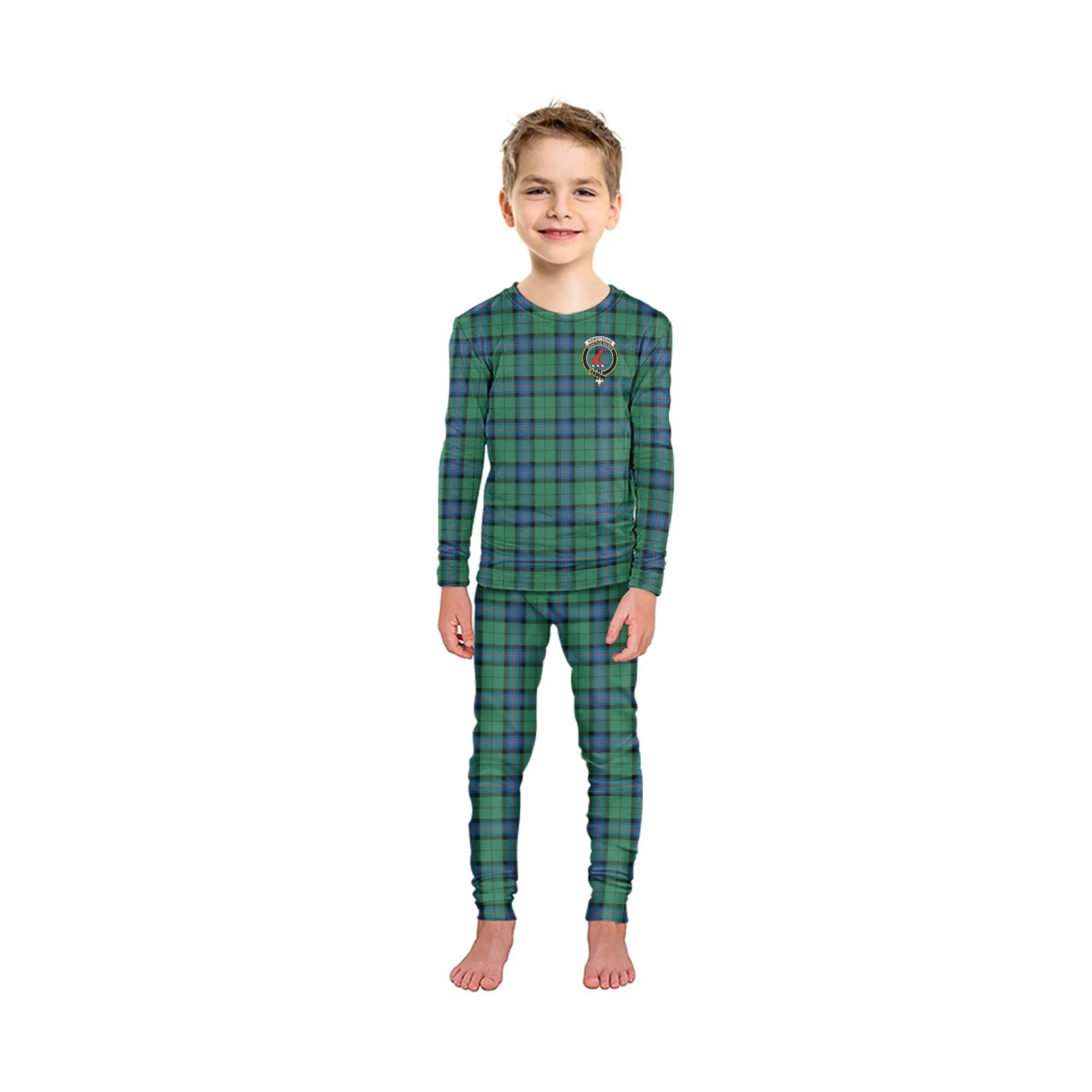 Armstrong Ancient Tartan Pajamas Family Set with Family Crest