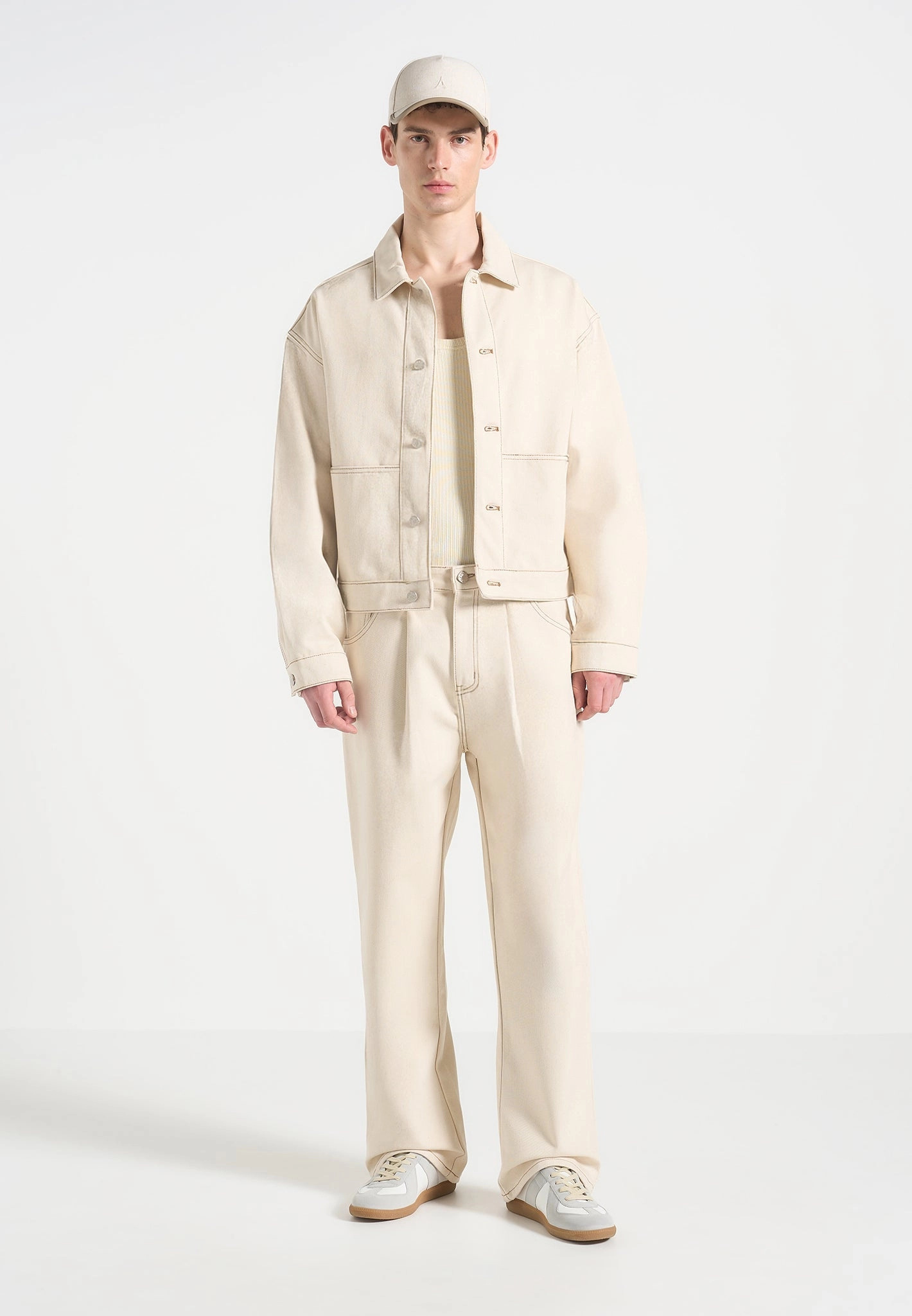 Chill Mode Arnault - Pleated Denim Jeans - Cream