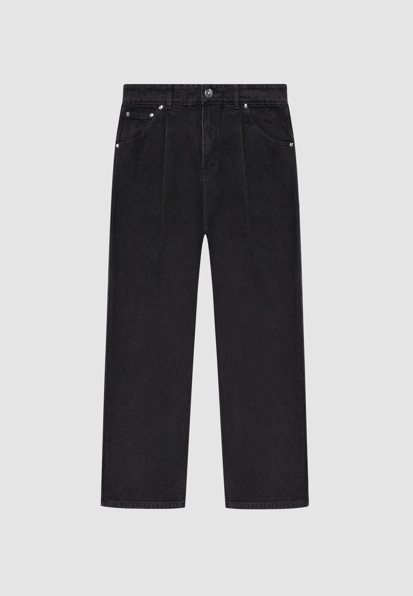 Arnault - Pleated Jeans - Washed Black Timeless Look Weekend Style Rainy Day