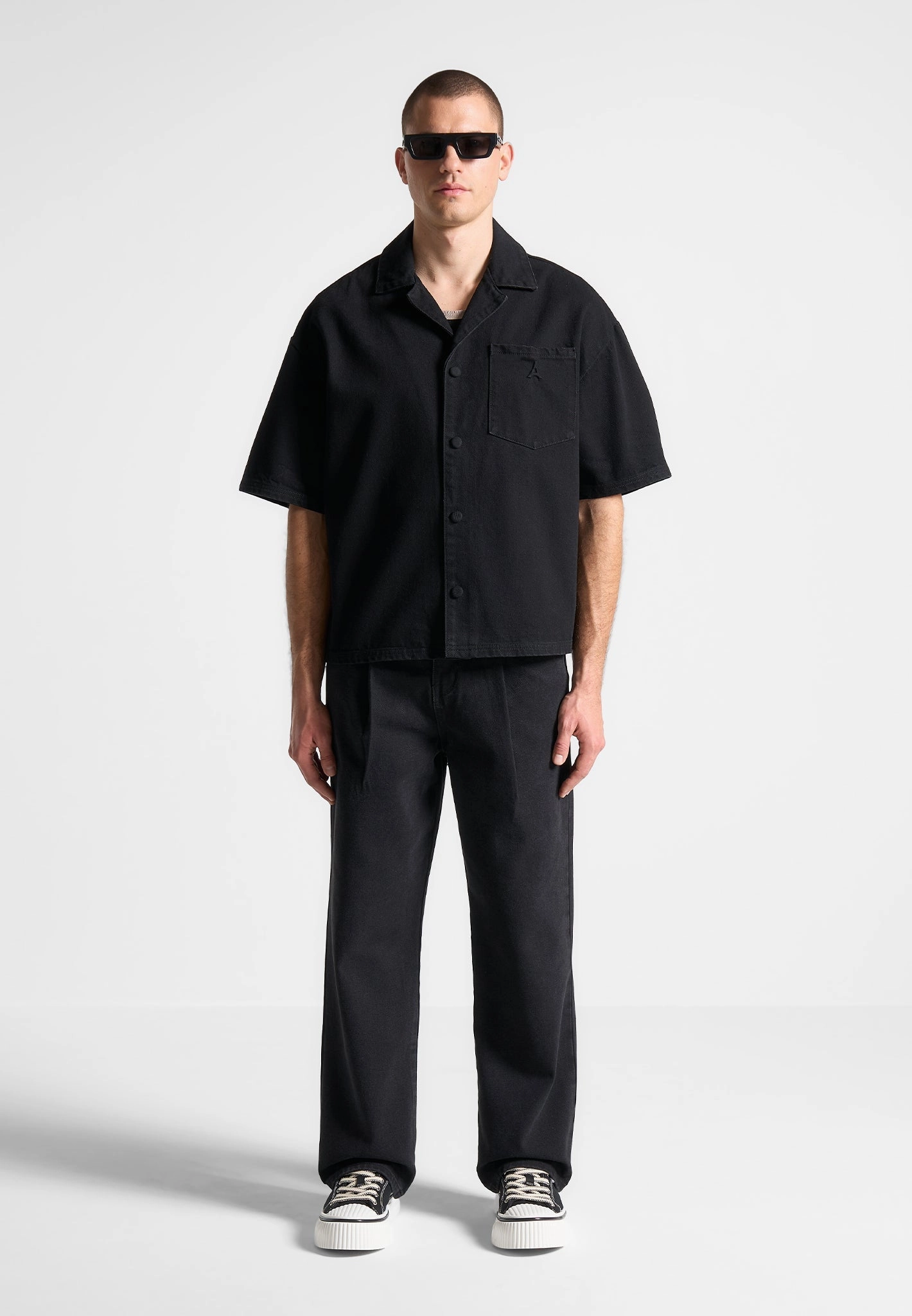 Classic Style Minimalist Design Arnault - Pleated Jeans - Washed Black