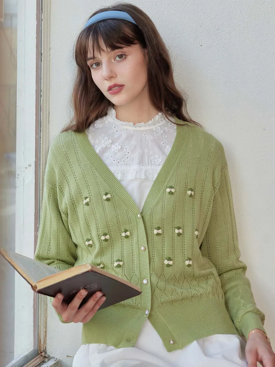 ??Flash Sale??Millie Pom Pom Detail Button Front Cardigan Minimalist Silhouette Cut