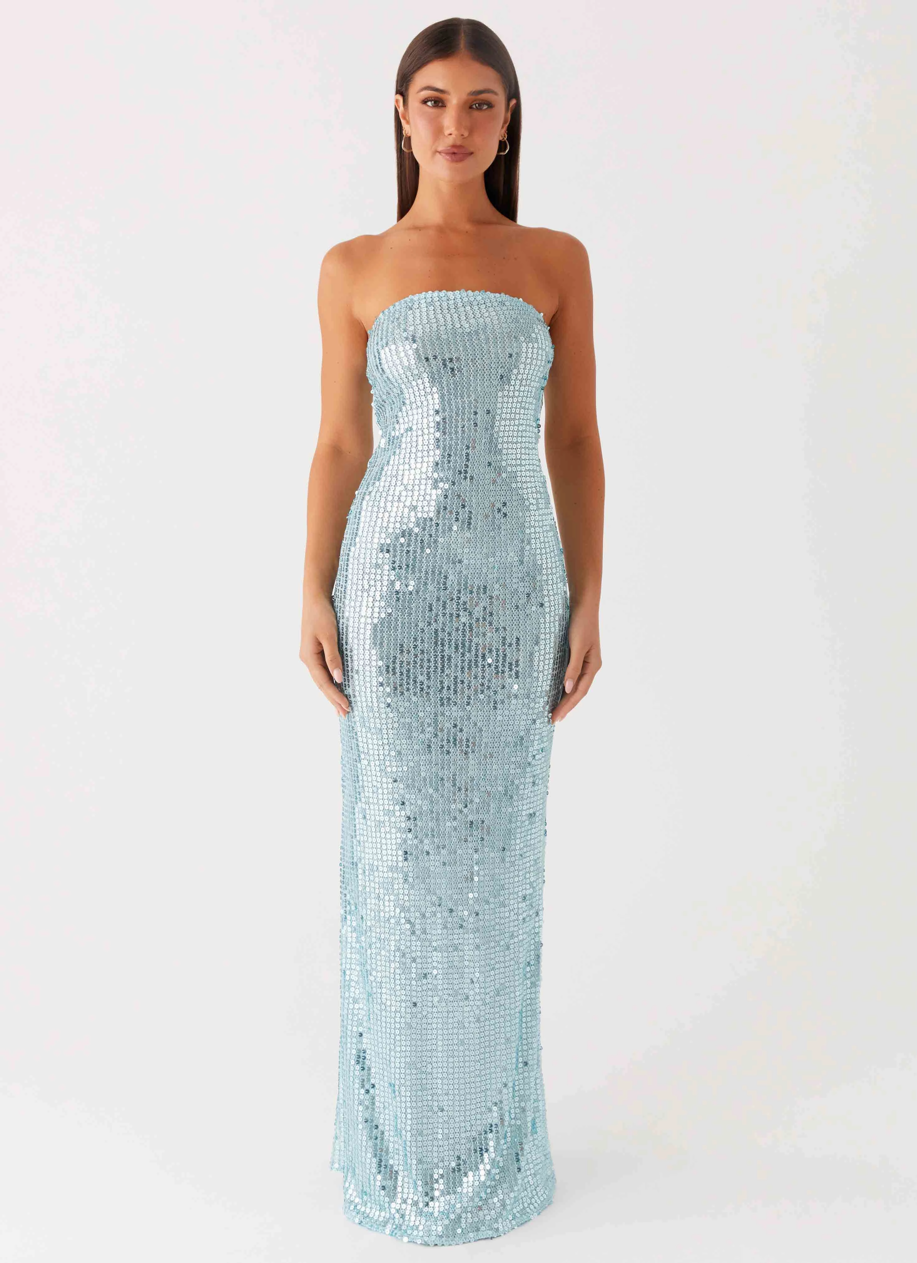 Lyric Sequin Maxi Dress - Turquoise Reversible-Style