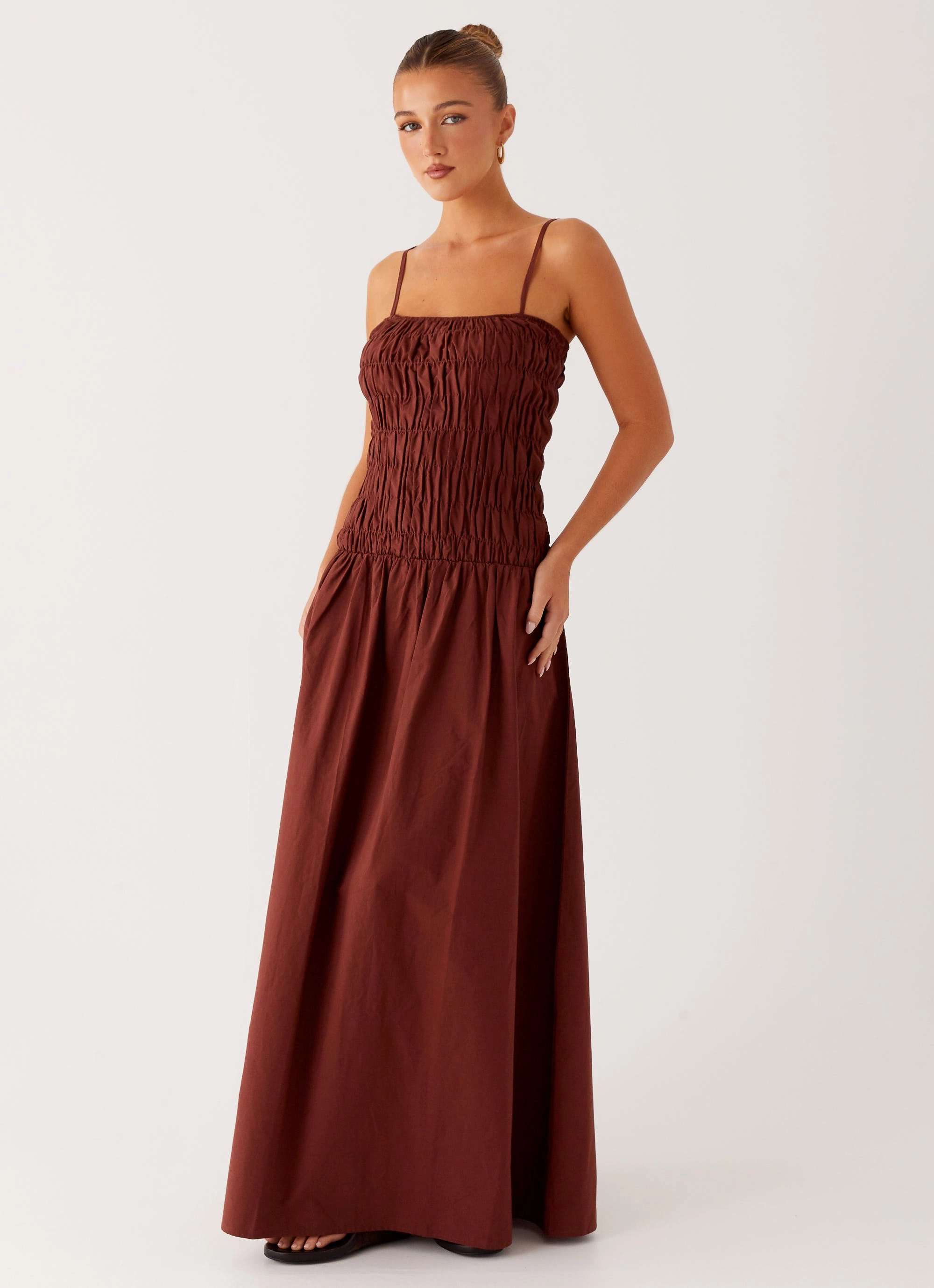 Grass Soft Trend Movement Brooke Maxi Dress - Chocolate