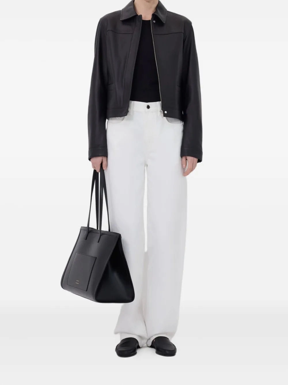 Ascot Leather Jacket in Black afternoon