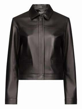 Ascot Leather Jacket in Black Display suitable for winter sports