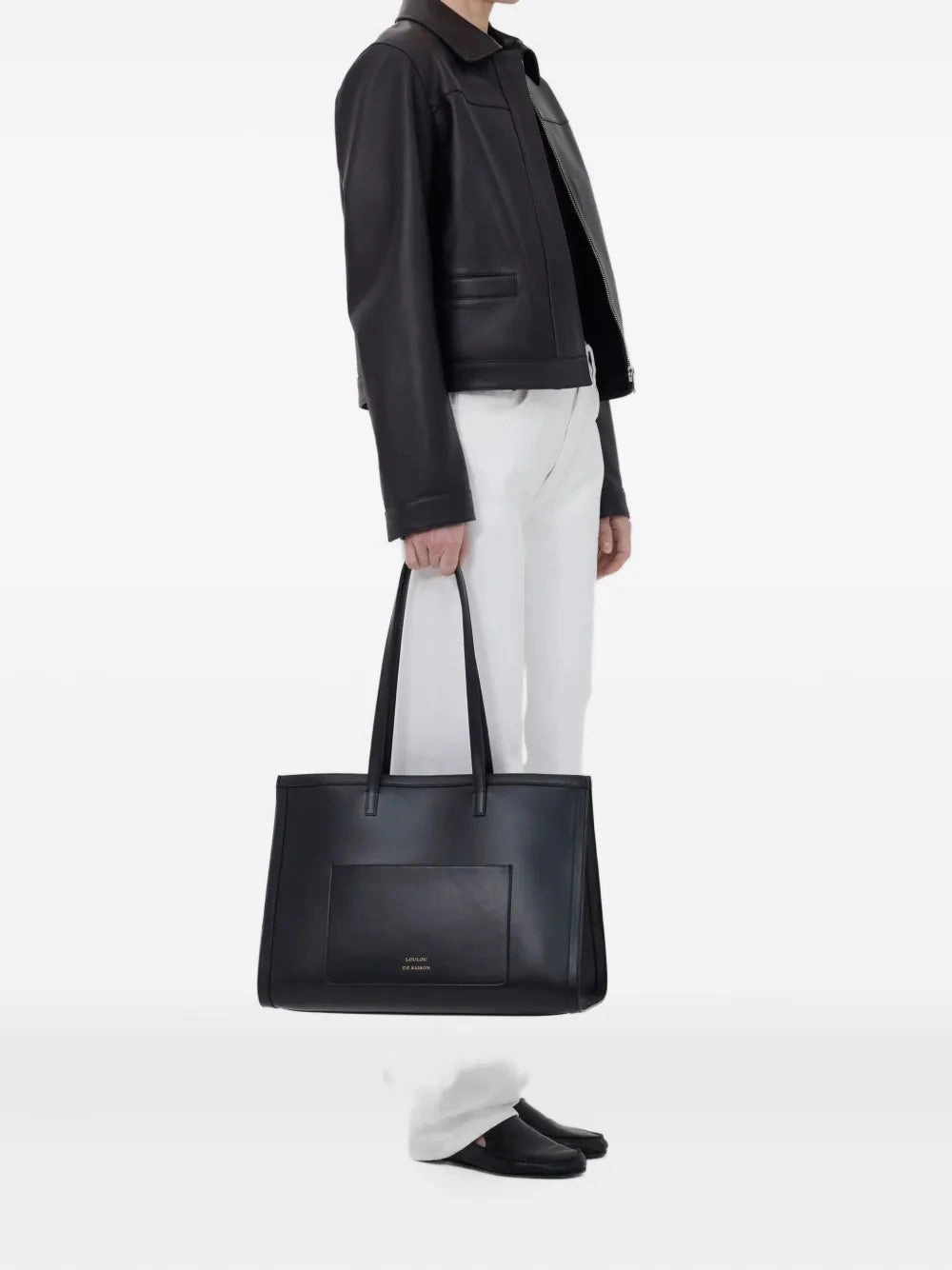 Ascot Leather Jacket in Black Office