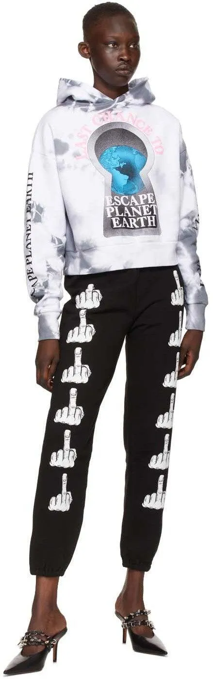 Ashley Williams Black Middle Finger Lounge Pants