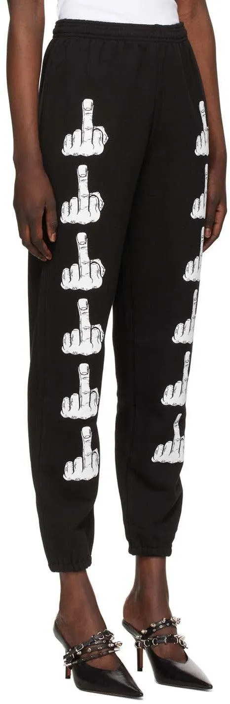 Ashley Williams Black Middle Finger Lounge Pants