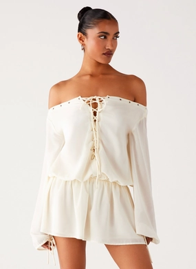 Astaria Mini Dress - Ivory Linen Vibe Fit Base