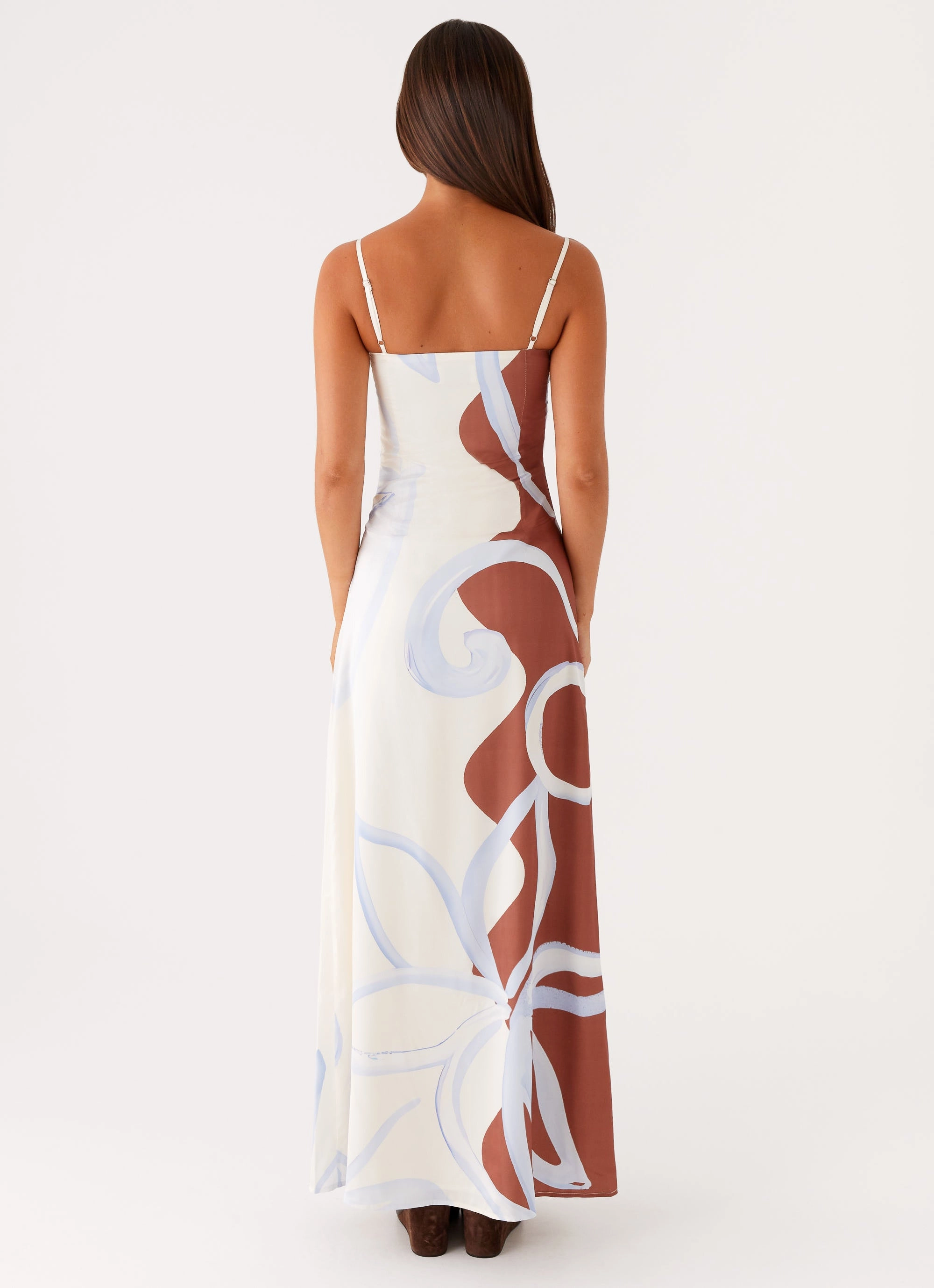 Aster Bloom Maxi Dress - Bloom Wave Print Pastel-Tone