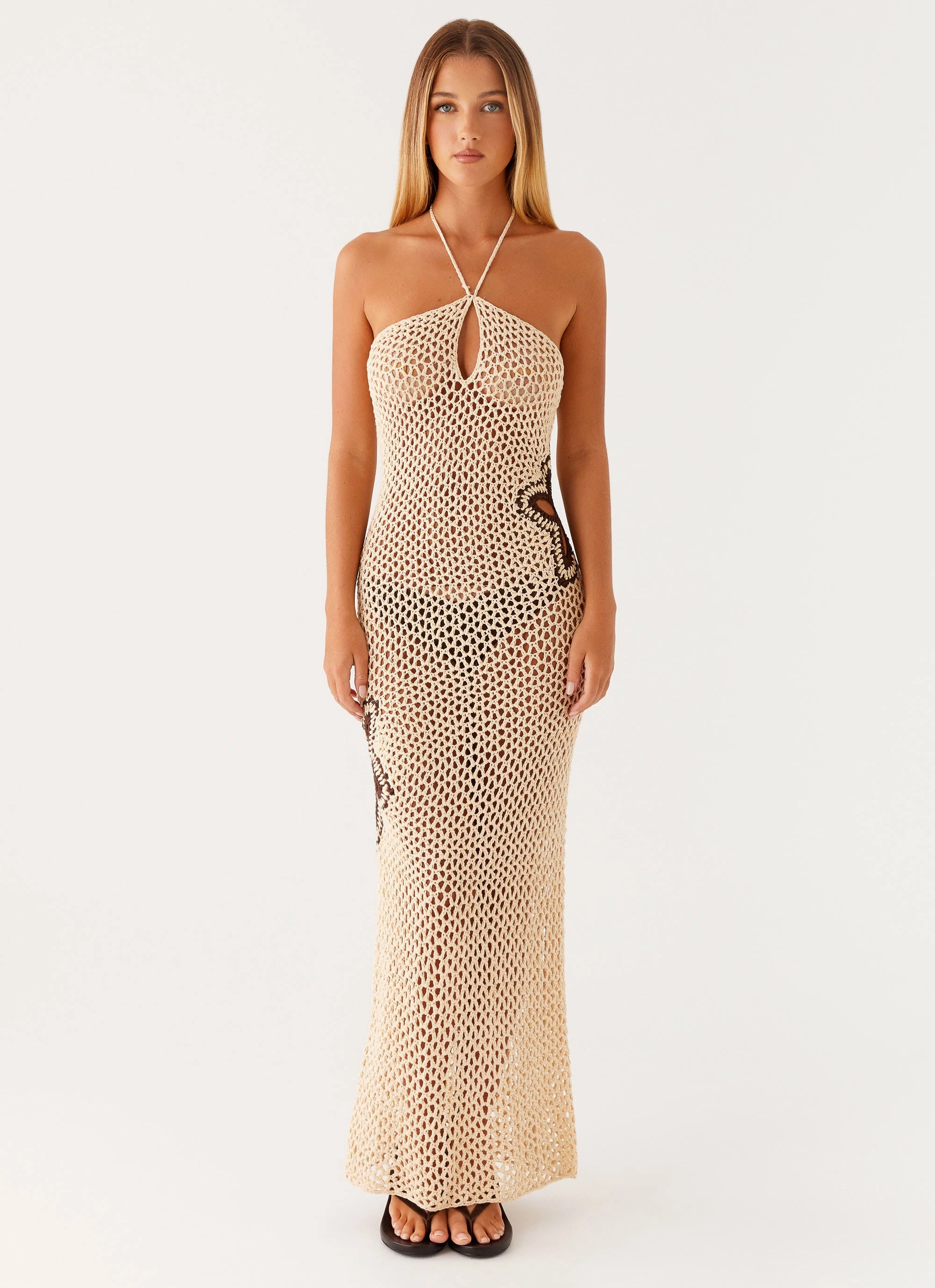 Aster Crochet Maxi Dress - Pastel Yellow Lightweight-Lining