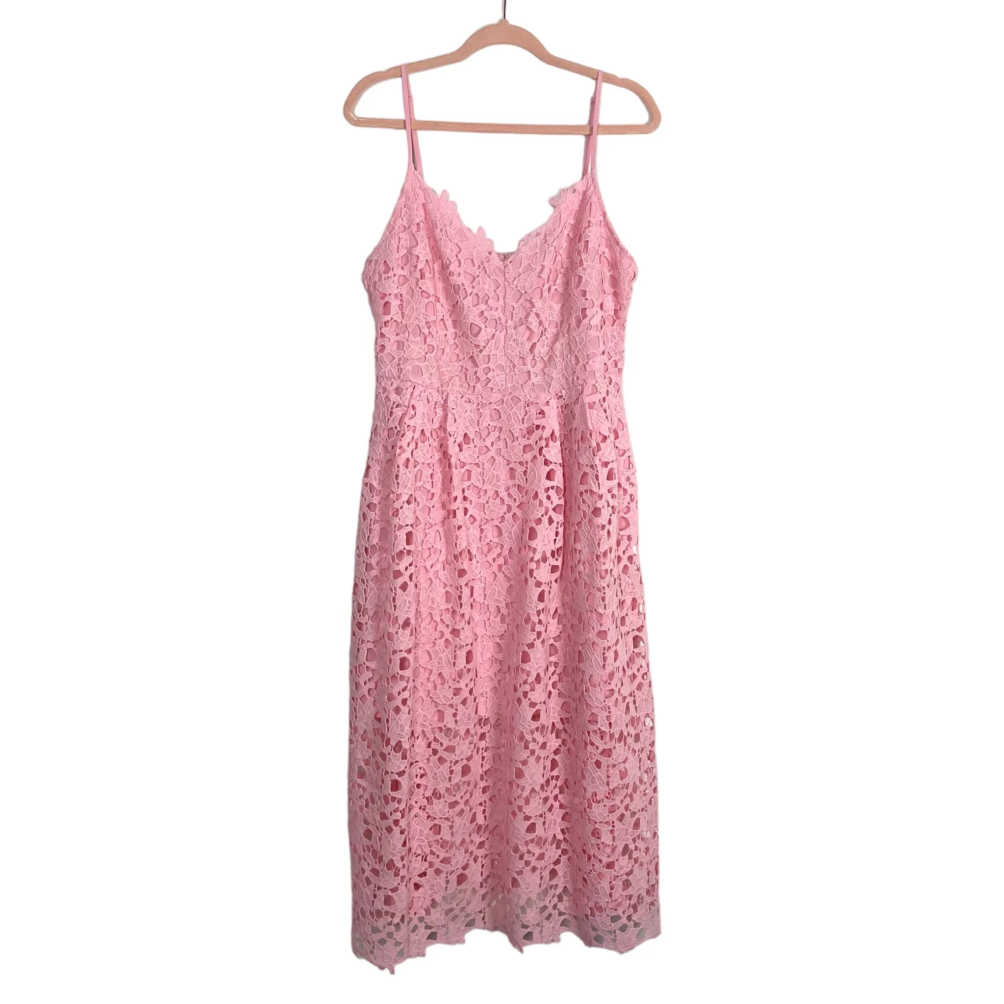 ASTR The Label Pink Lace Overlay Midi Dress- Size XXL