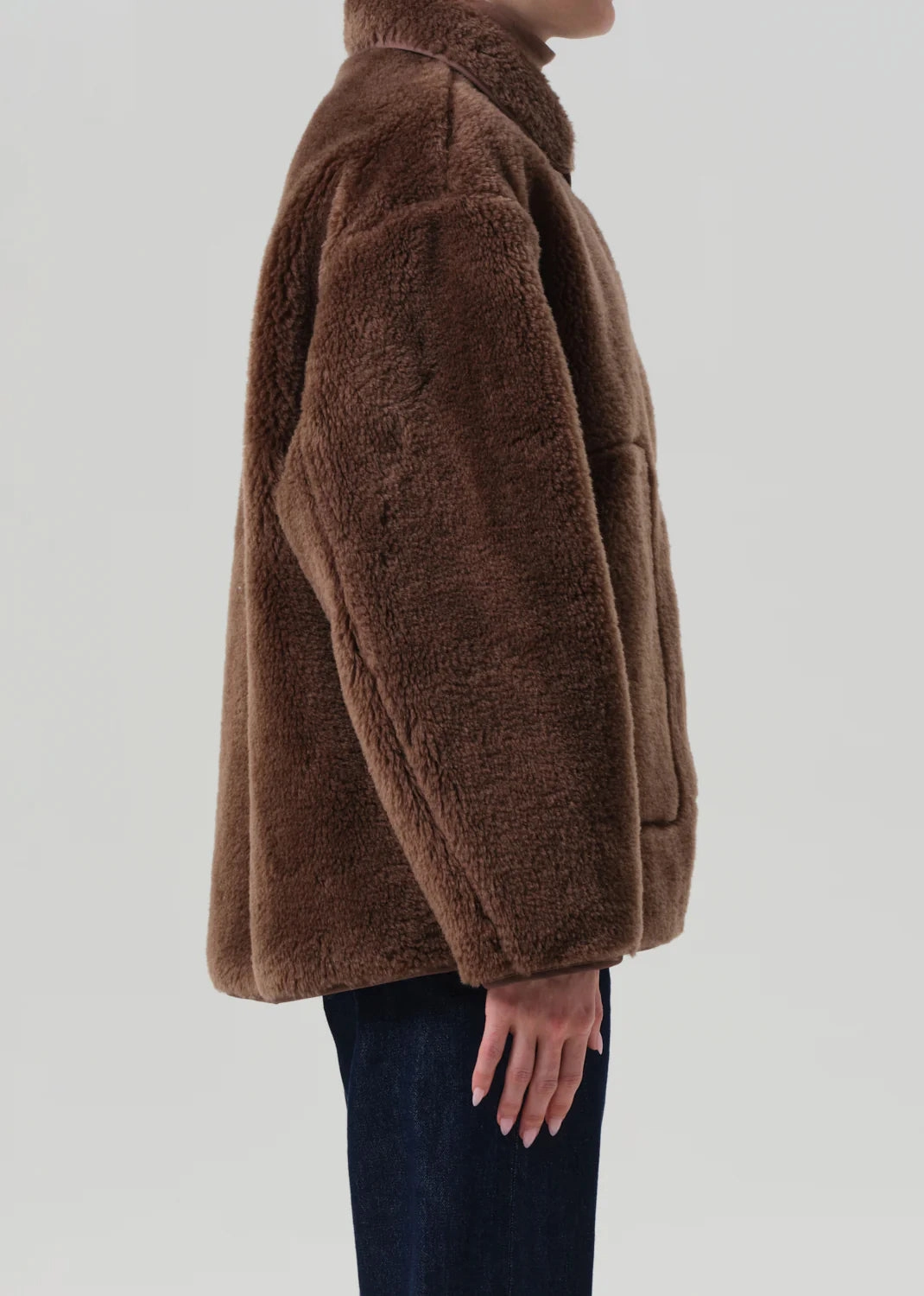 Everyday Warmth Waterproof Protection Astrid Sherpa Jacket in Warm Tan