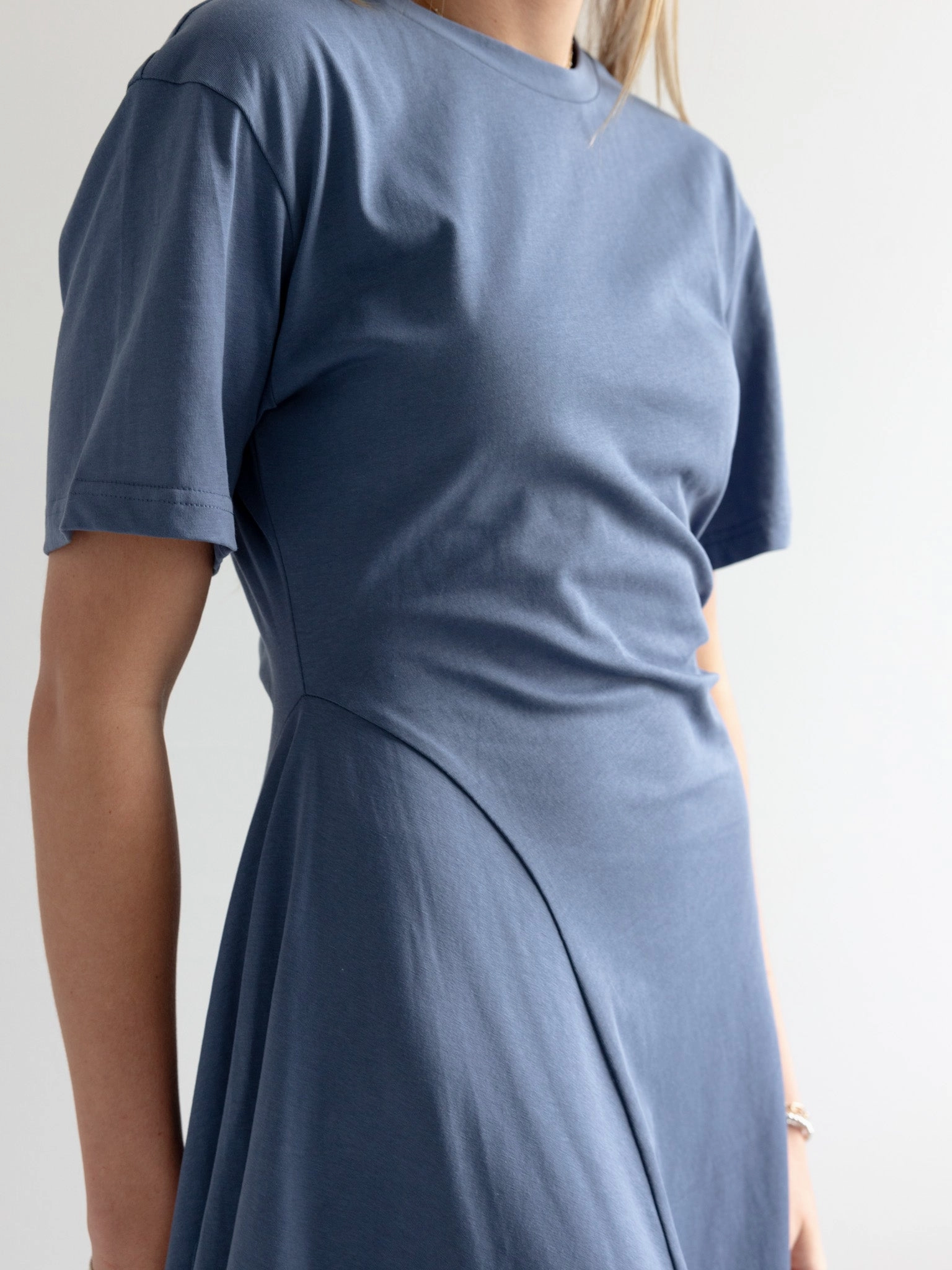 Asymmetric Knit Dress Quiet Luxury Lace Detail