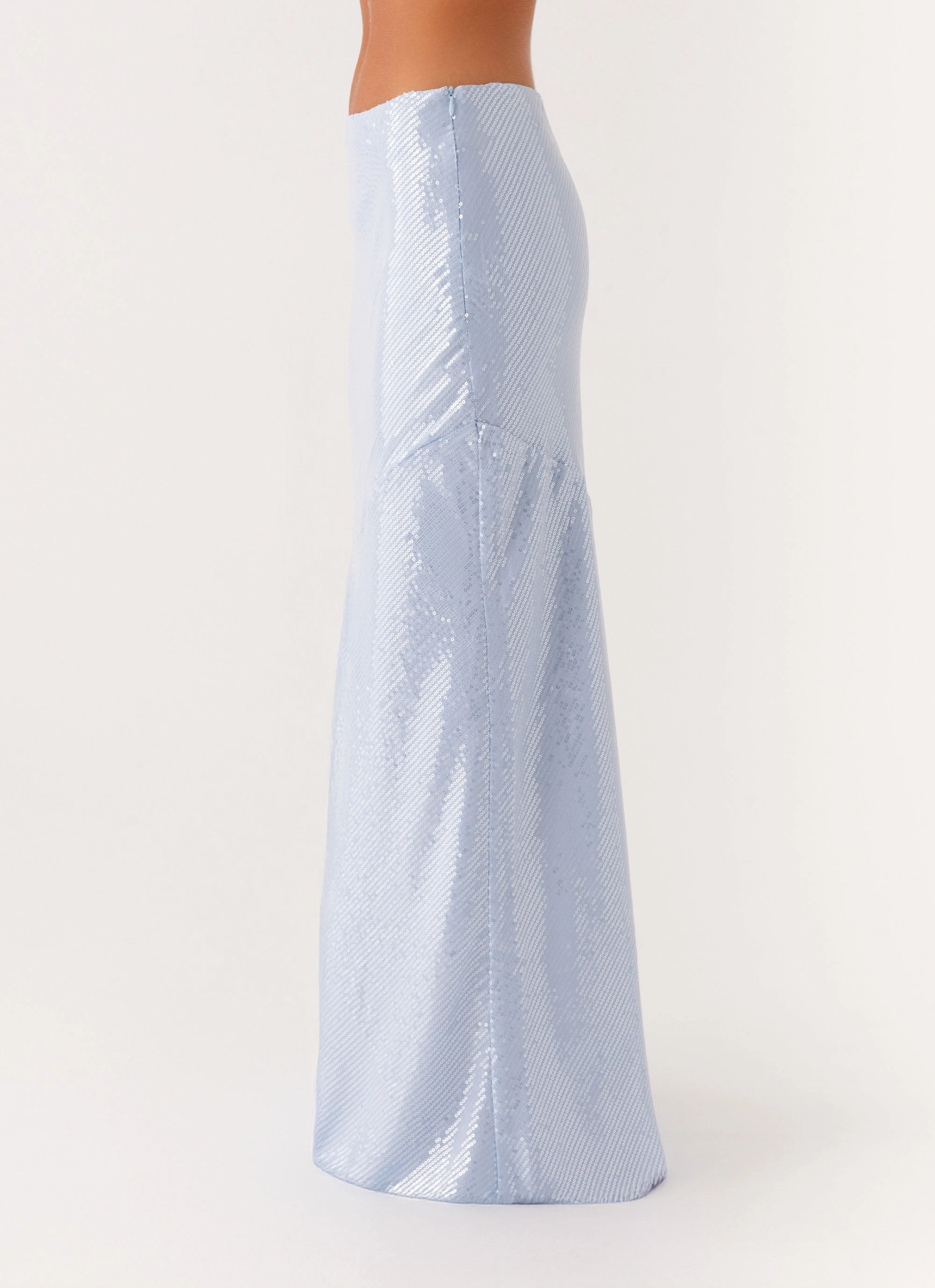Glamorous Appeal Algorithm Sequin Maxi Skirt - Blue