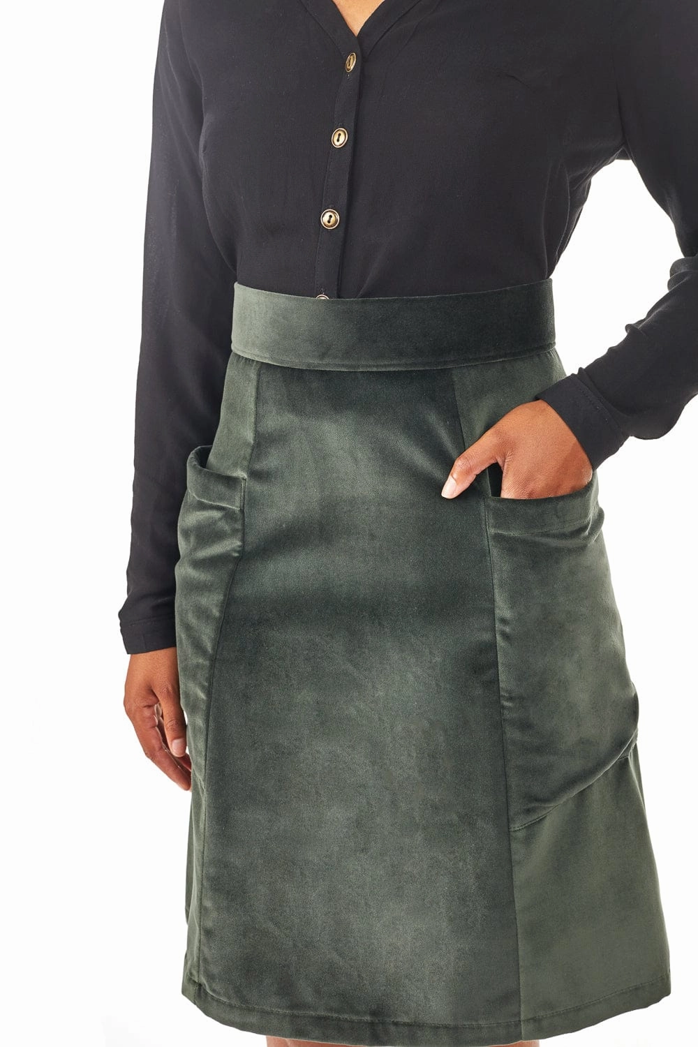 LightweightWeave Atheno Skirt in Spruce Velvet