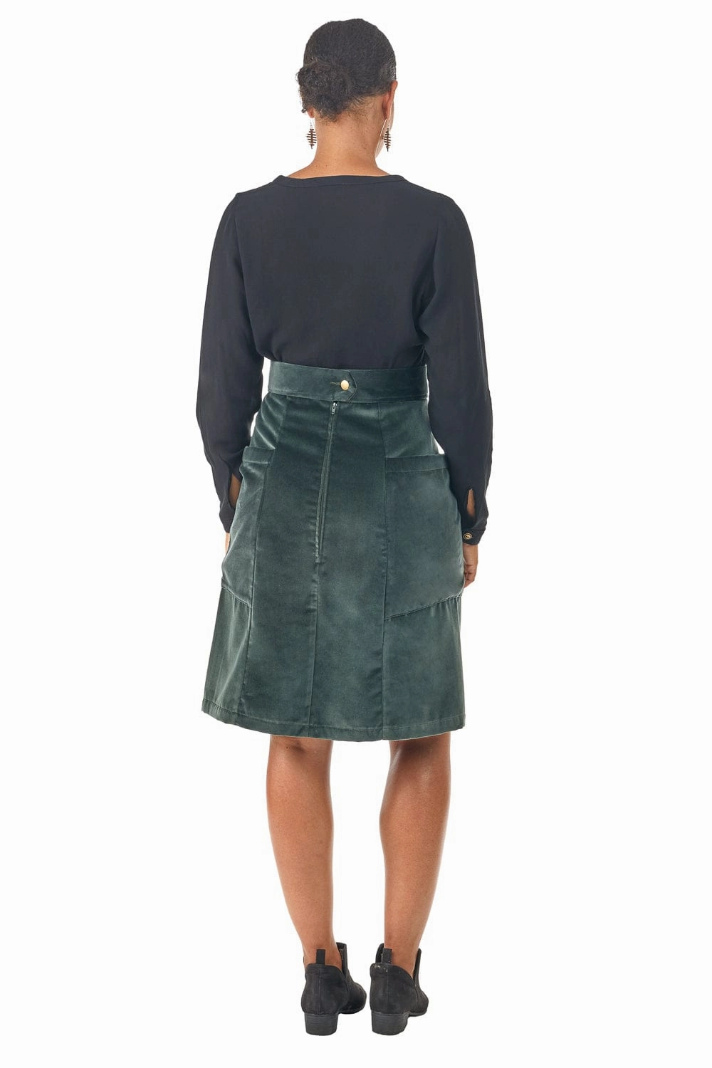 Atheno Skirt in Spruce Velvet Casual Comfort Wear Core Essential