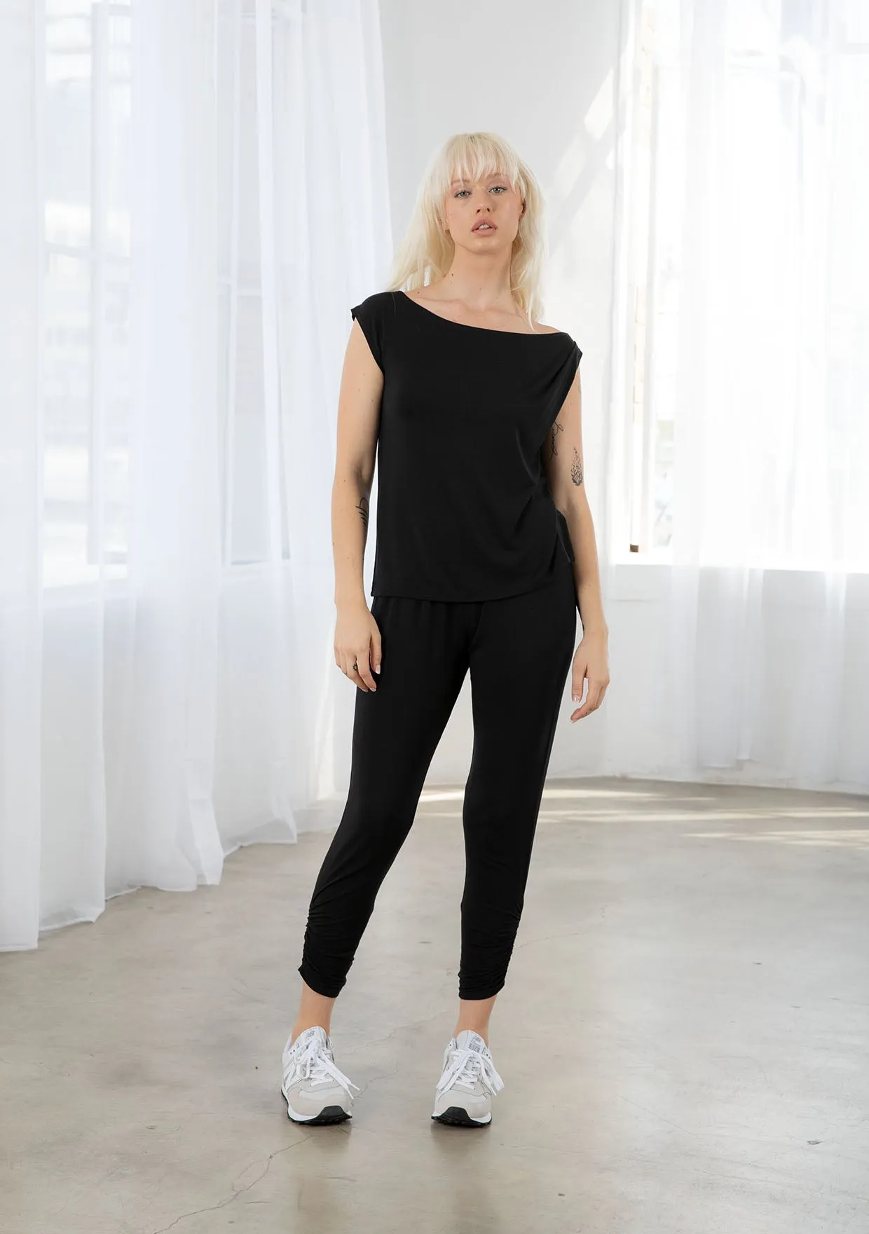 Athleisure Jersey Knit Fitted Pants