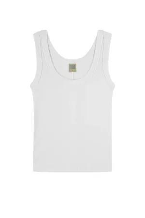 Multi Pocket Functional Design ChafeFreeEdging Hillie Tank in White