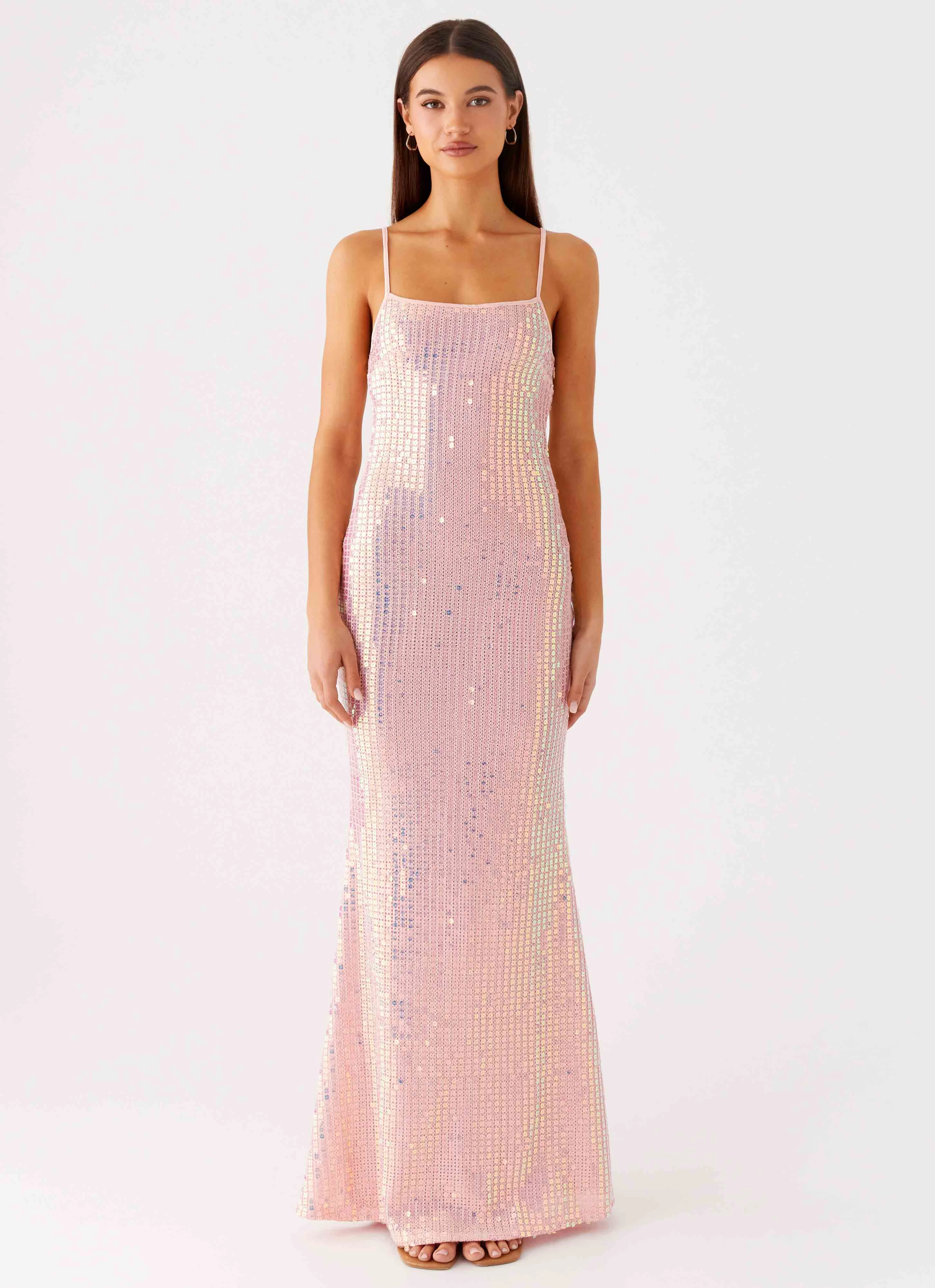 Attitude Knit Sequin Maxi Dress - Iridescent Pink Everyday Piece Lightweight Layer