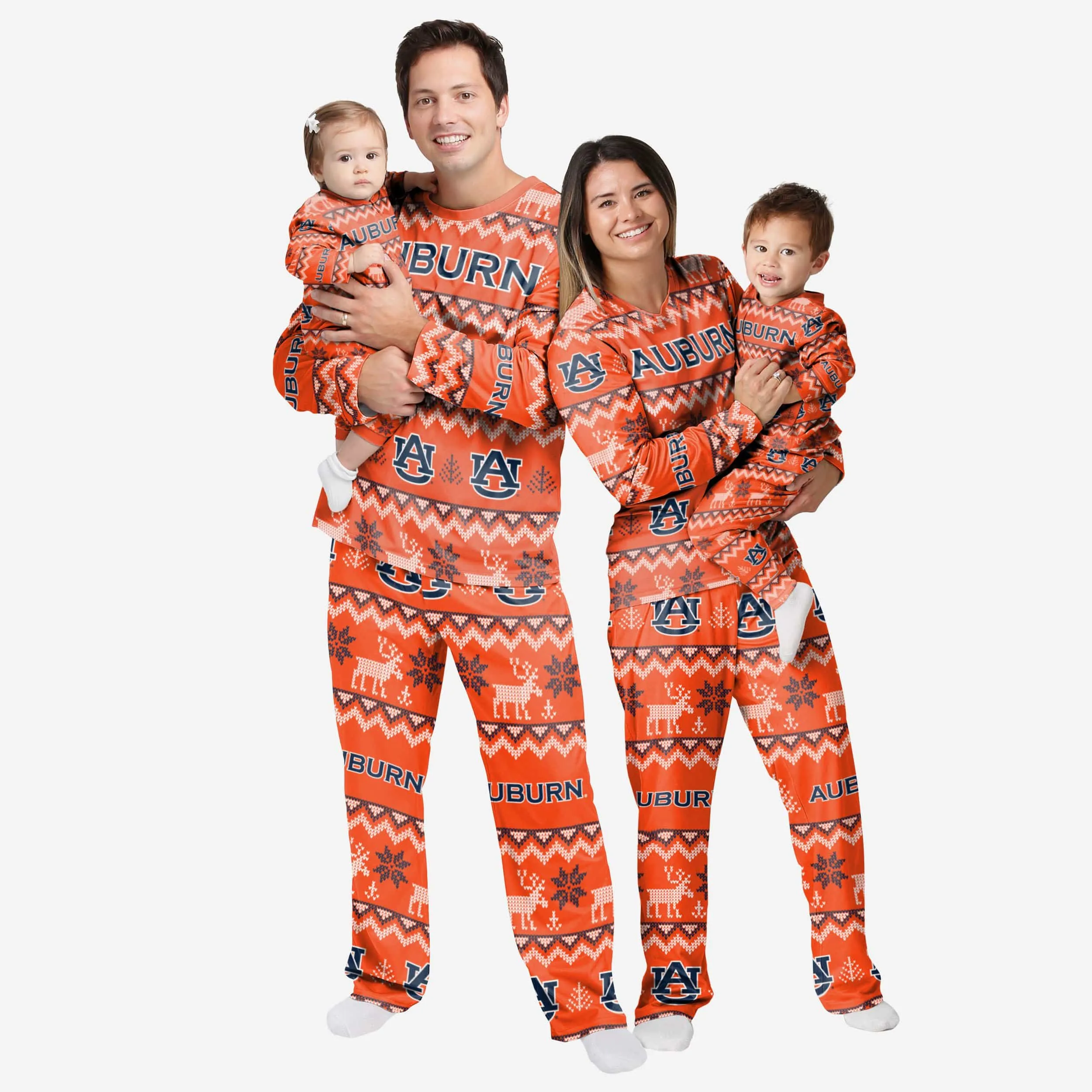 Auburn Tigers Toddler Ugly Pattern Family Holiday Pajamas