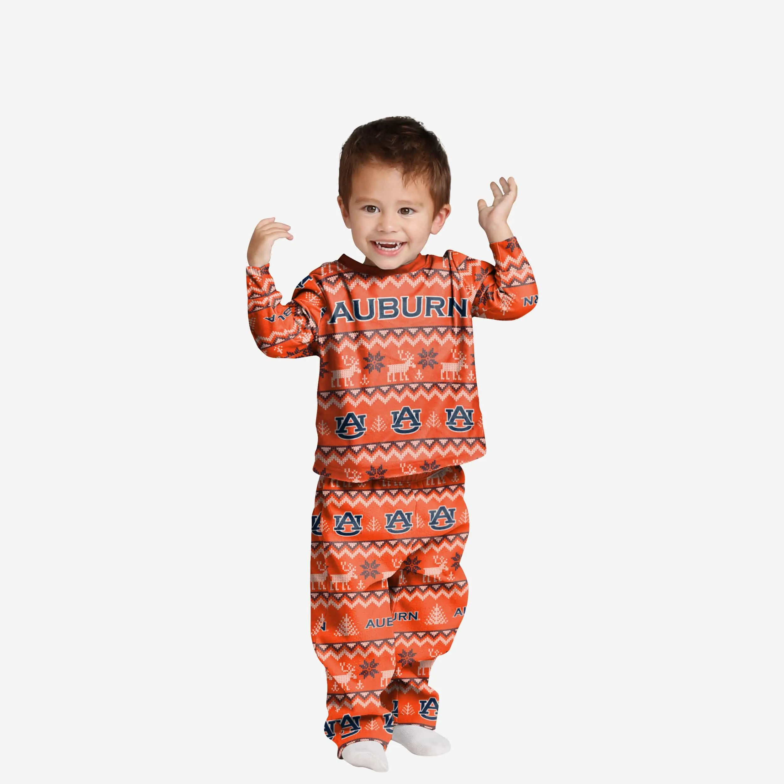 Auburn Tigers Toddler Ugly Pattern Family Holiday Pajamas