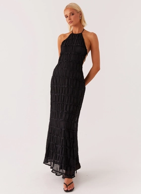 Aullie Maxi Dress - Black Vibrant pattern