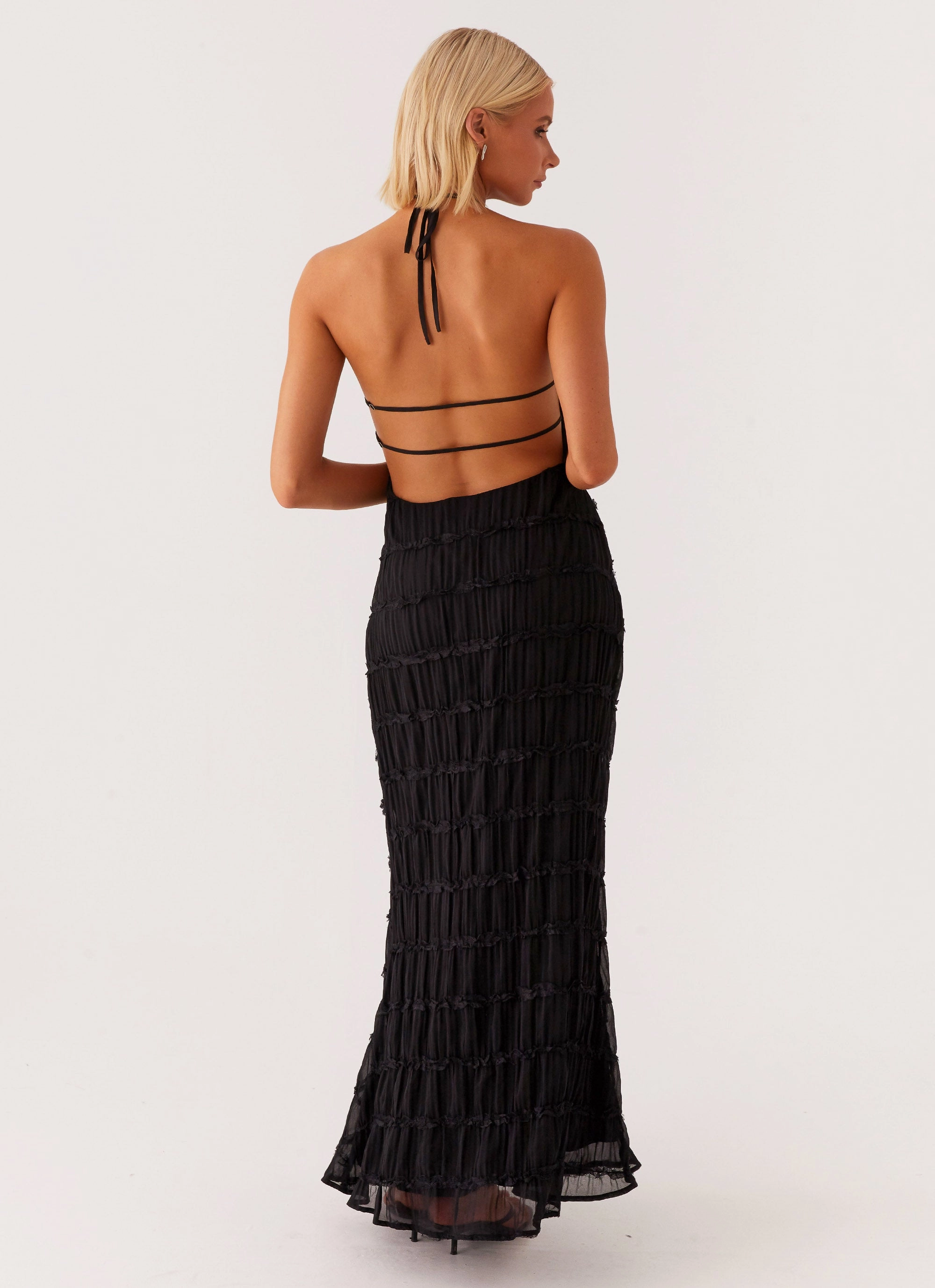 Comfort Stretch Trendy Layer Aullie Maxi Dress - Black