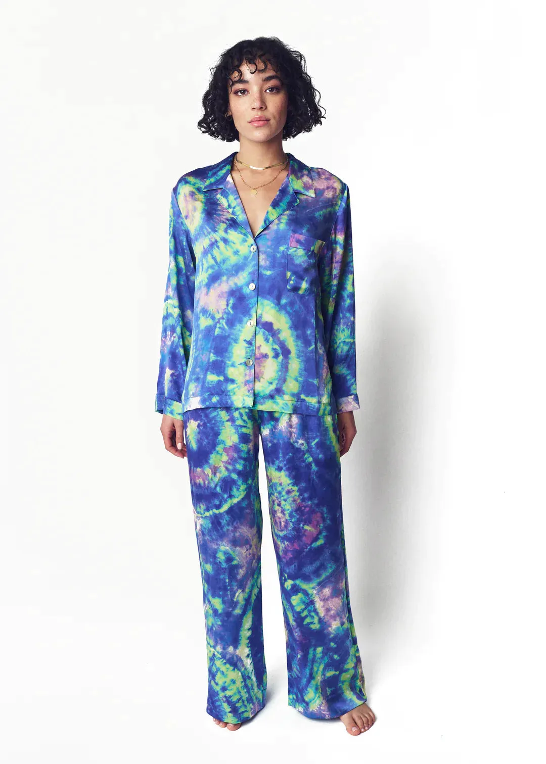 Aura Wide Leg Silk Pajama Pants