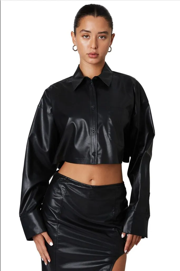Austin Button Up Crop Adjustable Hem Toggles