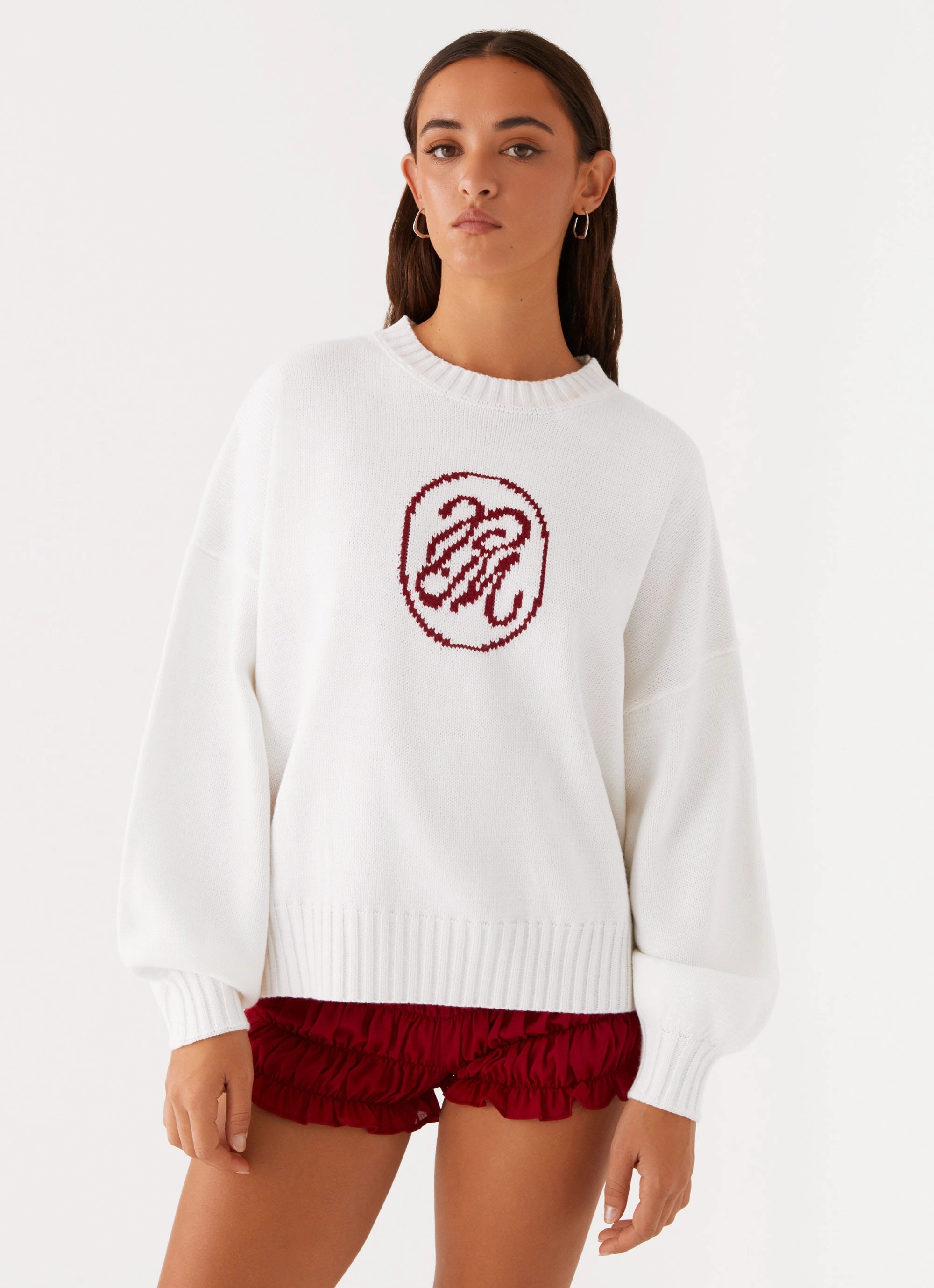 Quilted Interior Layer Fire Retardant Treated Fabric Autograph Oversized Sweater - Ivory
