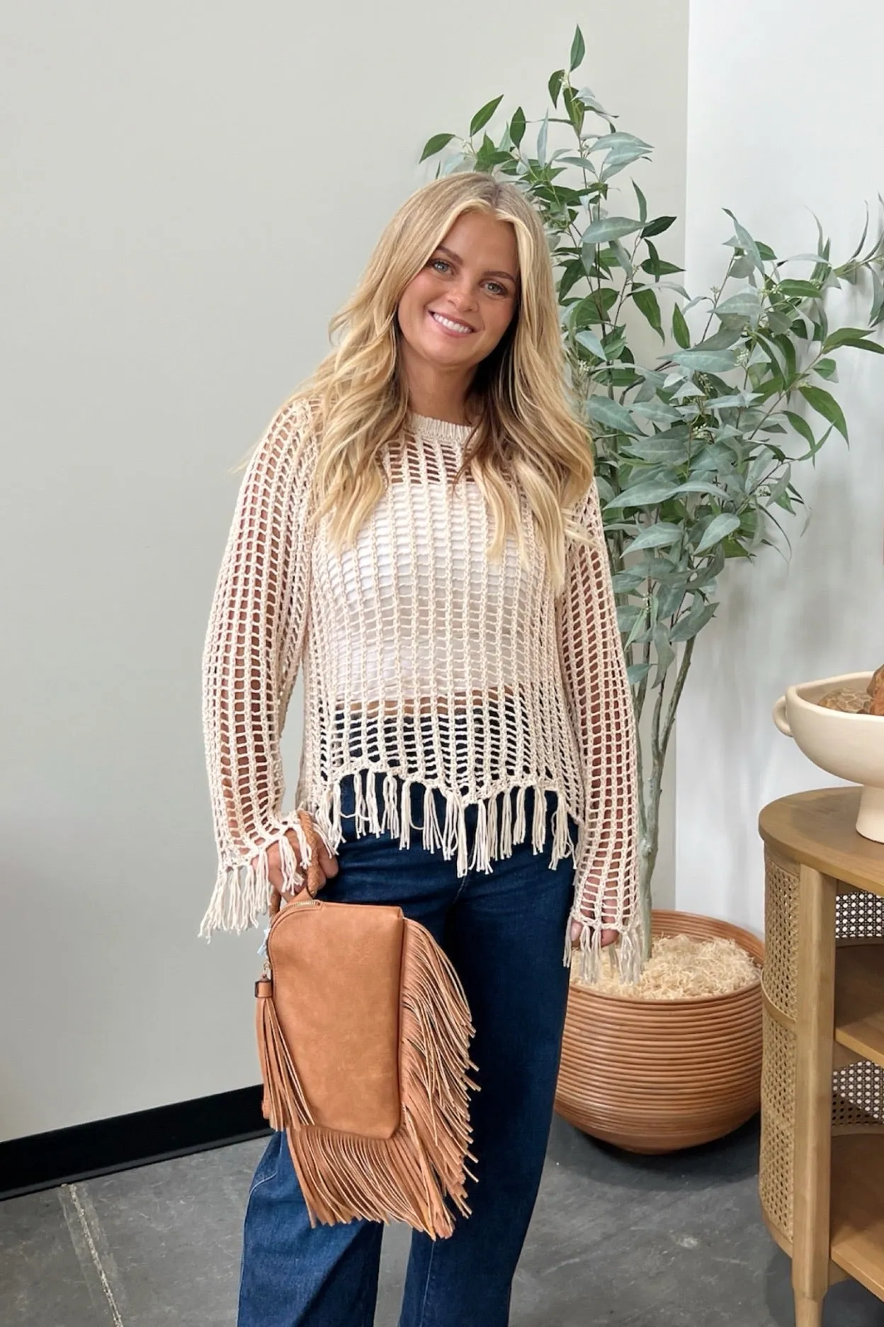 Autumn Weave Crochet Knit Sweater Everyday Pair