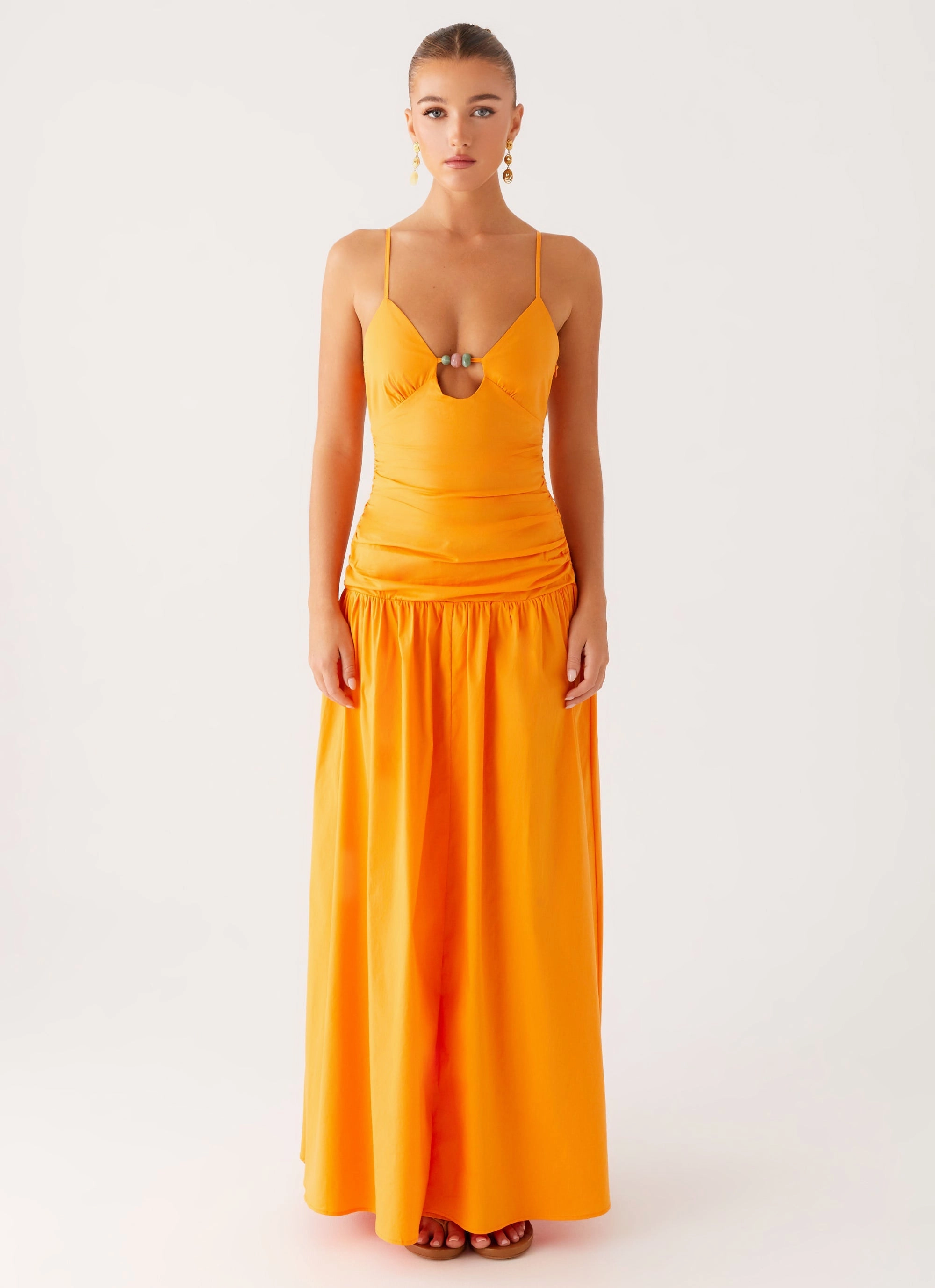 Layered Design Tailored Style Avani Maxi Dress - Orange