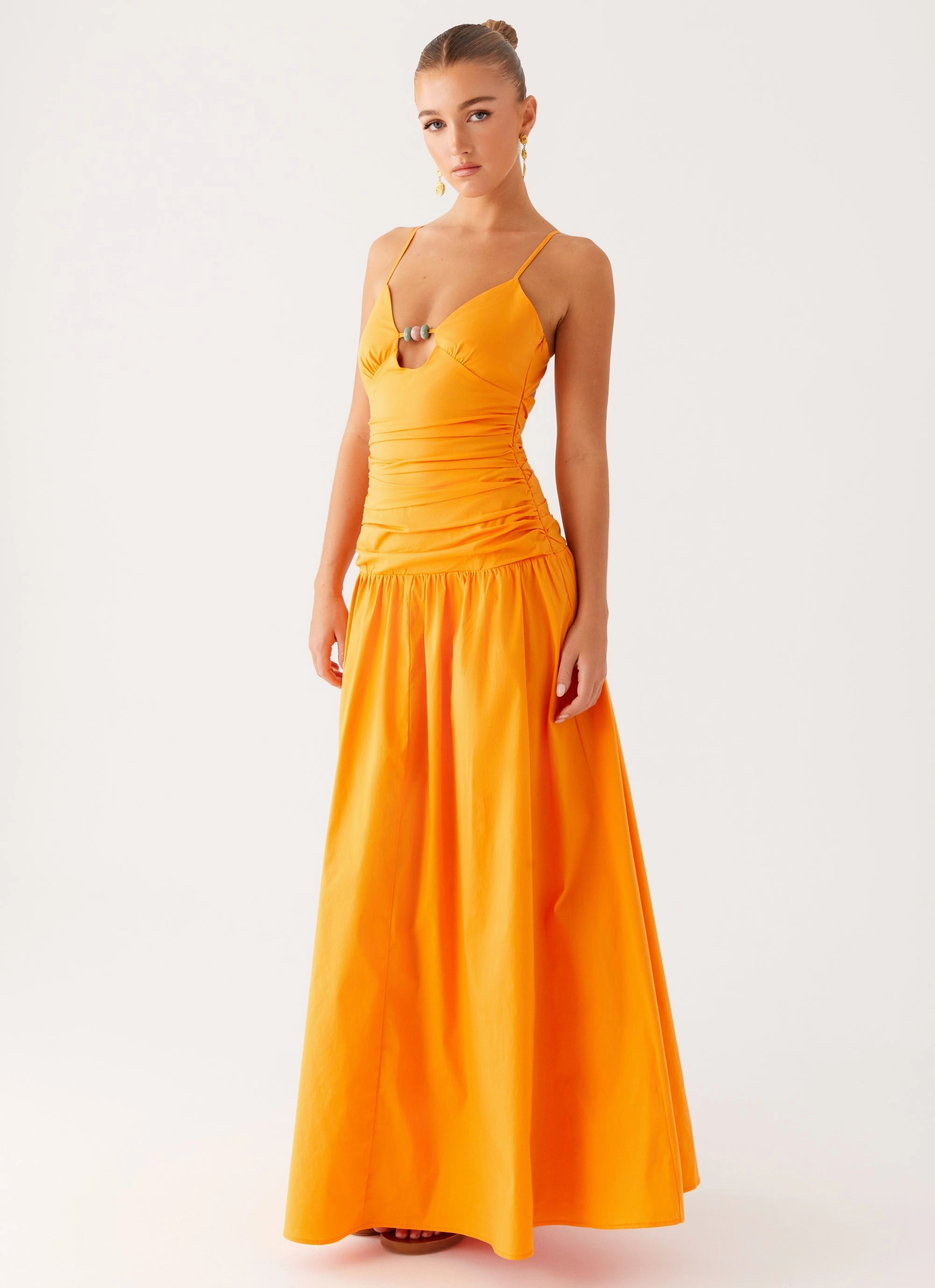 Avani Maxi Dress - Orange Smart and Elegant Lightweight Fabric