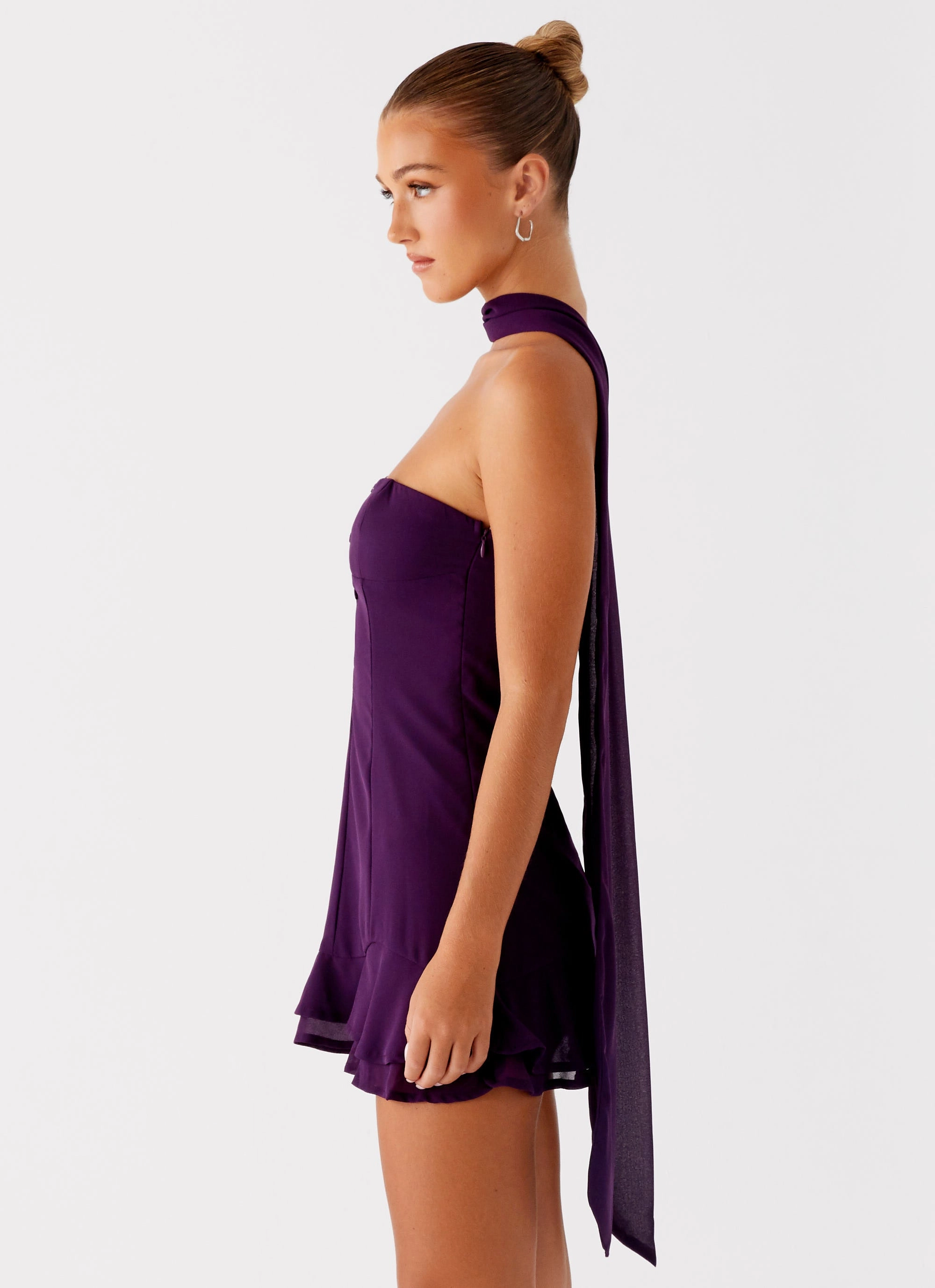 Bold Print Avenue Mini Dress - Plum