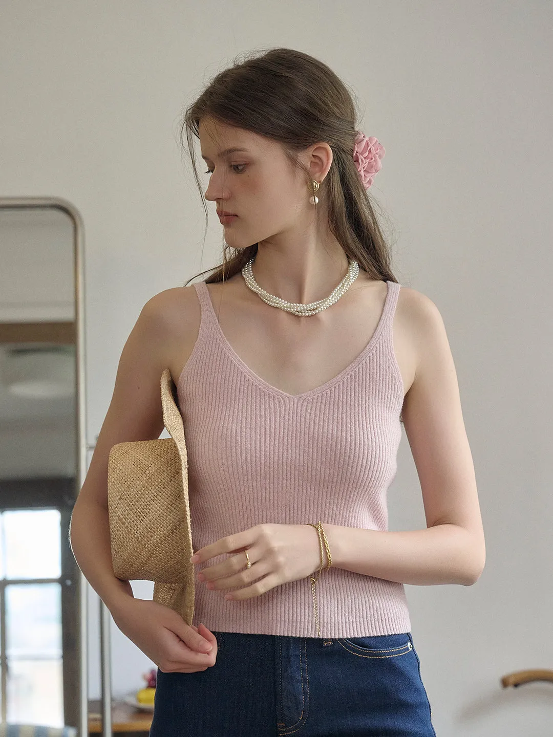Avianna V-Neck Knit Camisole Top Everyday Comfort