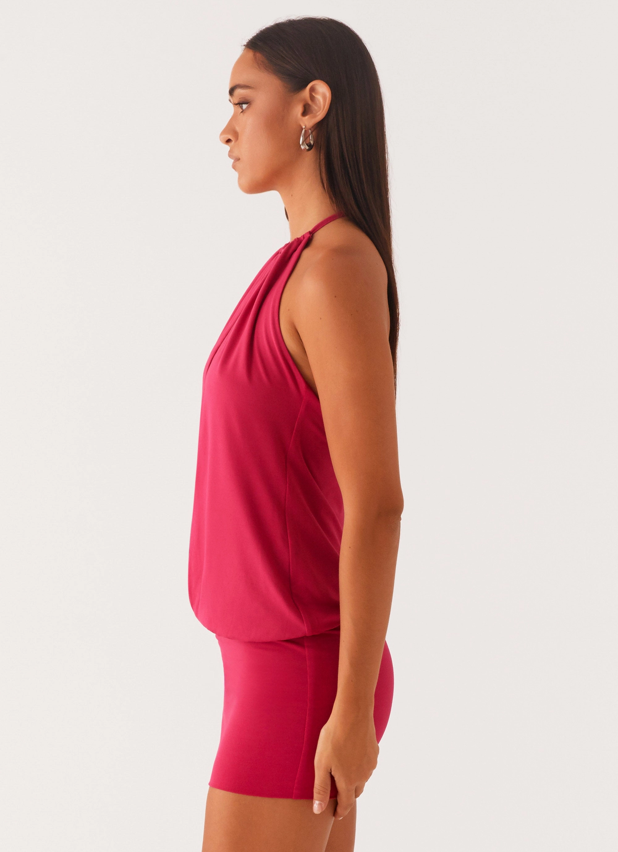 Ayisha Mini Dress - Fuchsia Pink Refined Texture Soft Texture