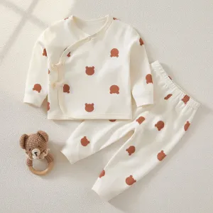 Baby Bear Newborn Kimono Pajamas Set
