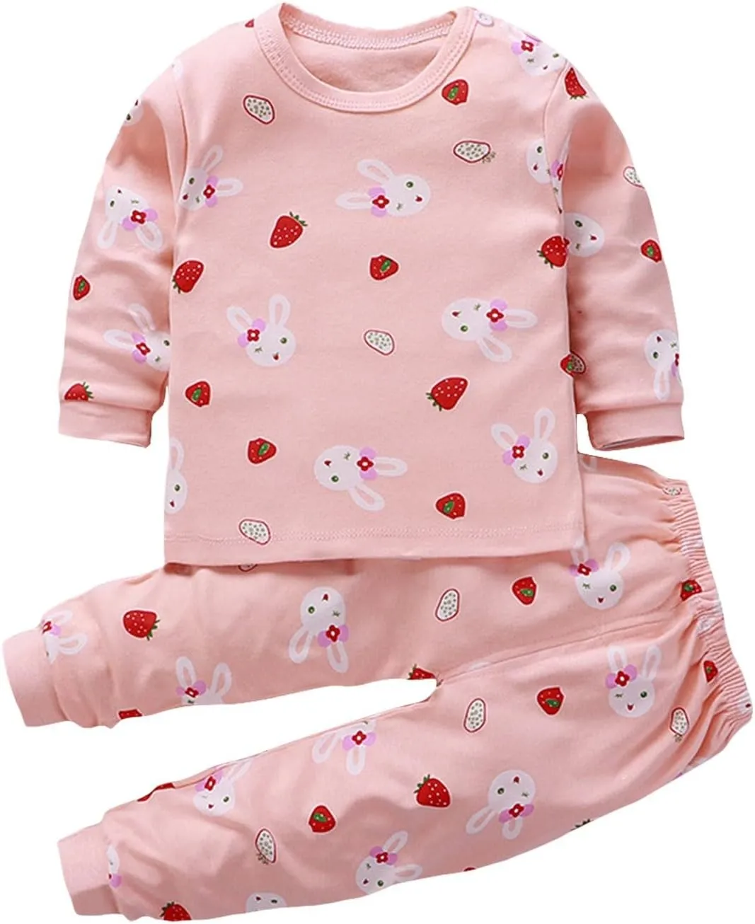 Baby Girls Cotton 𝐏ajamas Long Sleeve 𝐒nug Fit 𝐏a𝐣ama Set Cute Cat 𝐏js Kids Toddler Sl𝐞epwear Cartoon 𝗟oungewear