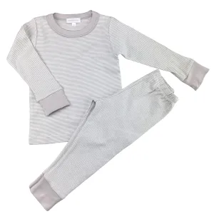 Baby Stripes Long Pajamas - Silver