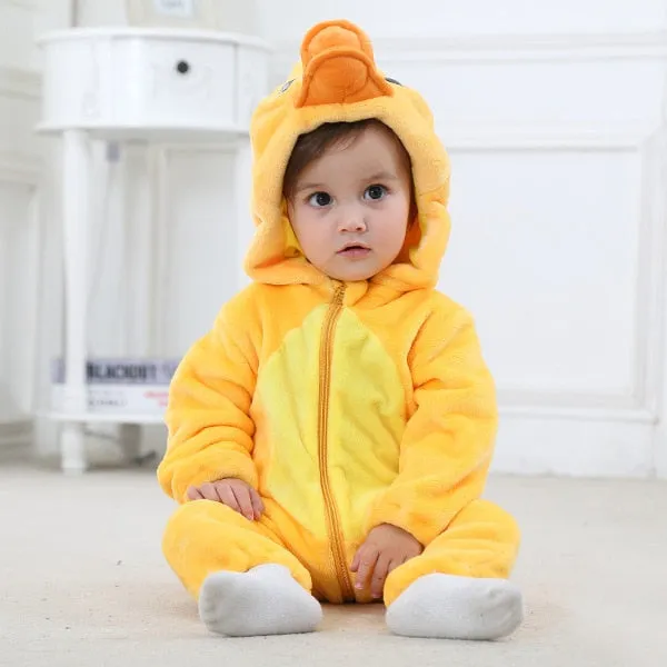 Baby Unisex Playsuit Pajamas Animal Cartoon Hooded Costume