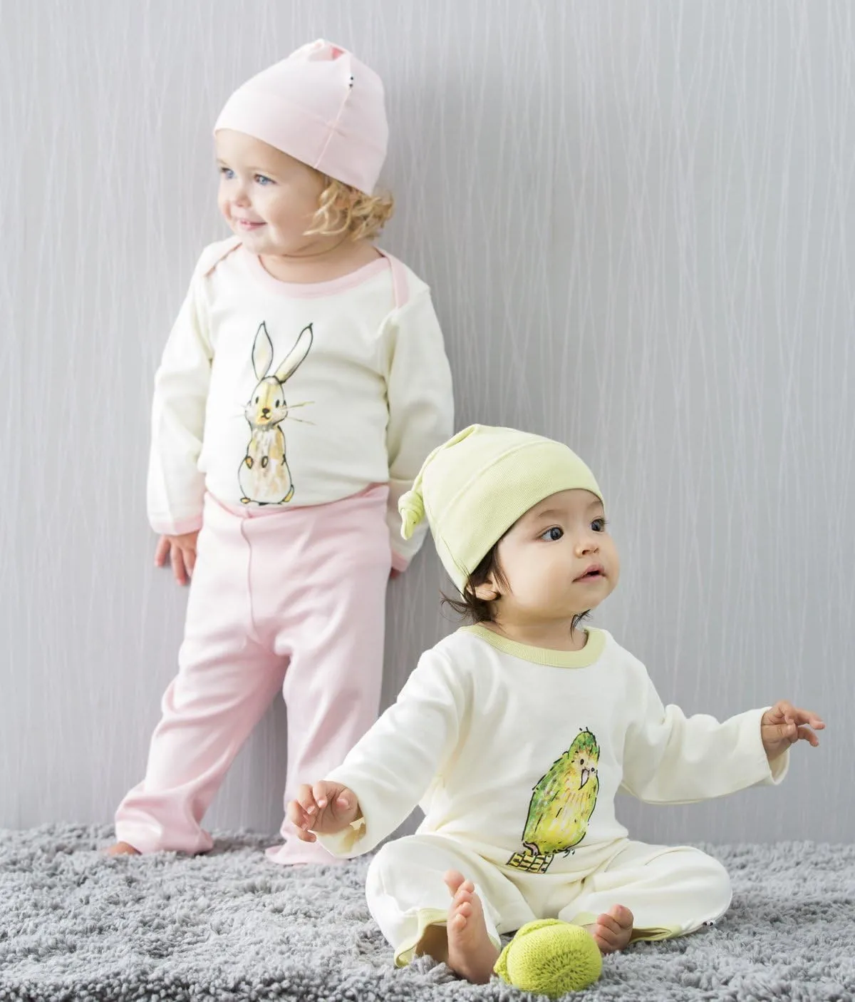 Babysoy Newborn Organic Long Sleeve Animal Print Bodysuit Onesie Romper