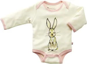 Babysoy Newborn Organic Long Sleeve Animal Print Bodysuit Onesie Romper