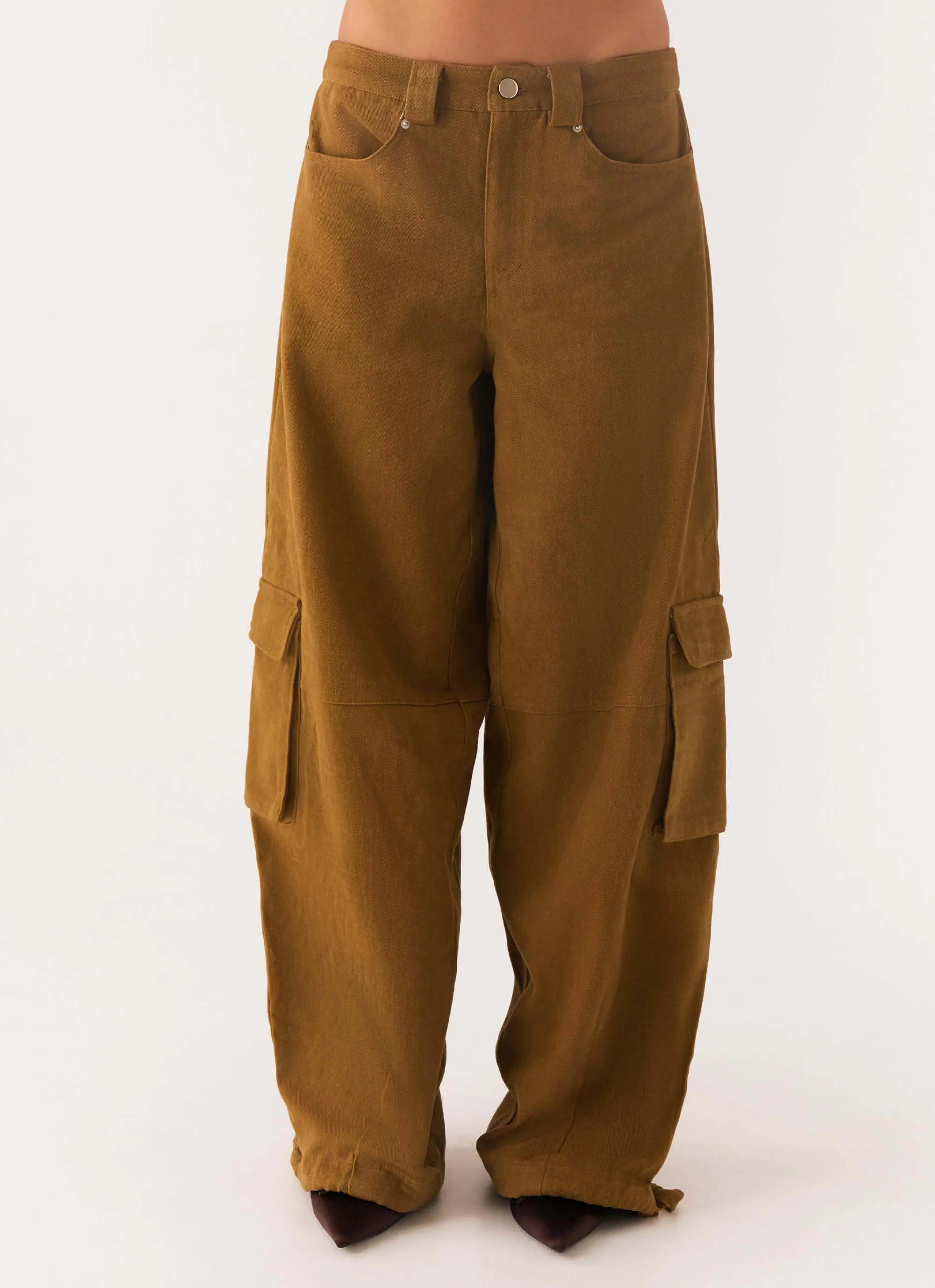 Tight Waist LightweightInsulation Back In Time Cargo Pant - Brown