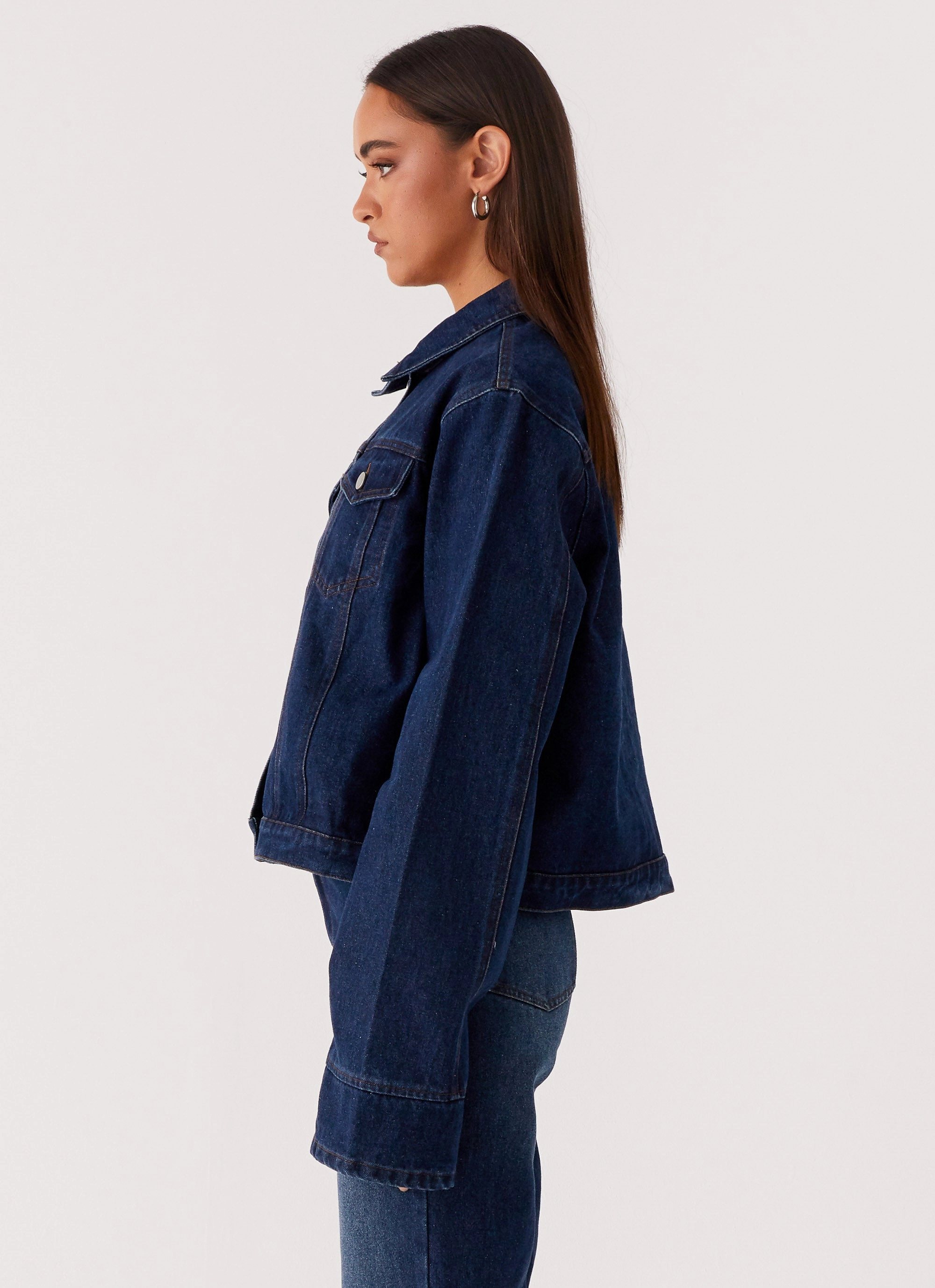 Transit Ready Party Back Again Oversized Denim Jacket - Vintage Blue